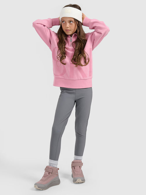 Bluza dresowa loose nierozpinana bez kaptura dziewczęca