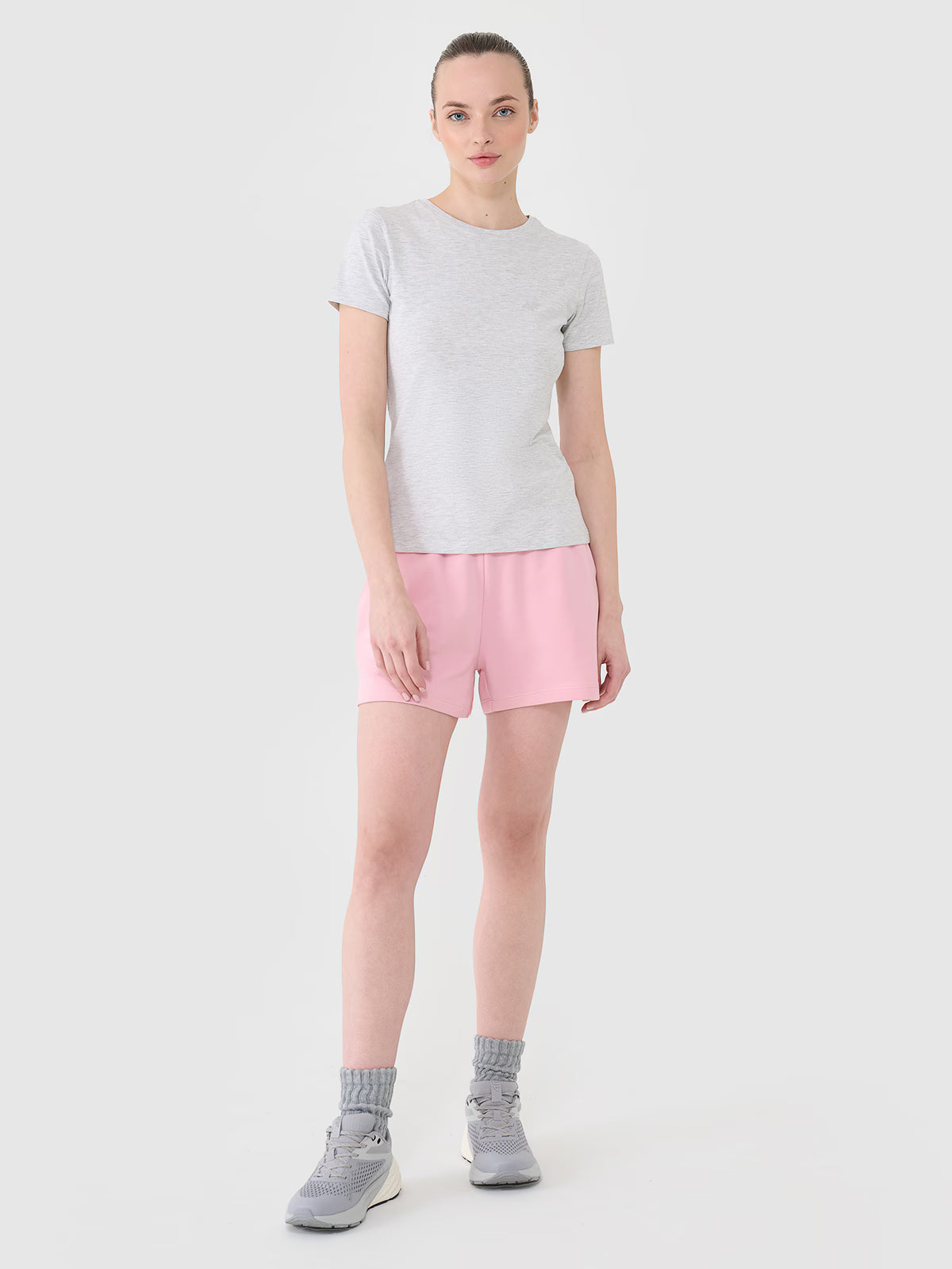 T-shirt slim gładki damski
