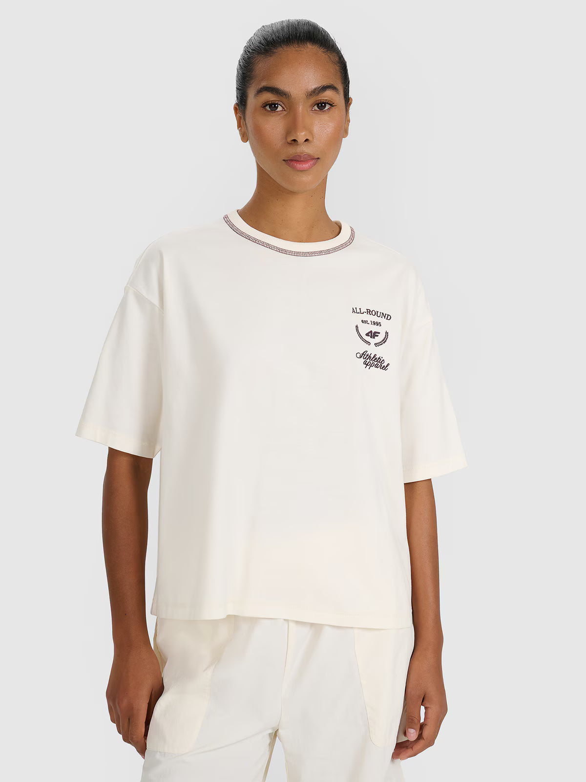 T-shirt oversize z nadrukiem damski