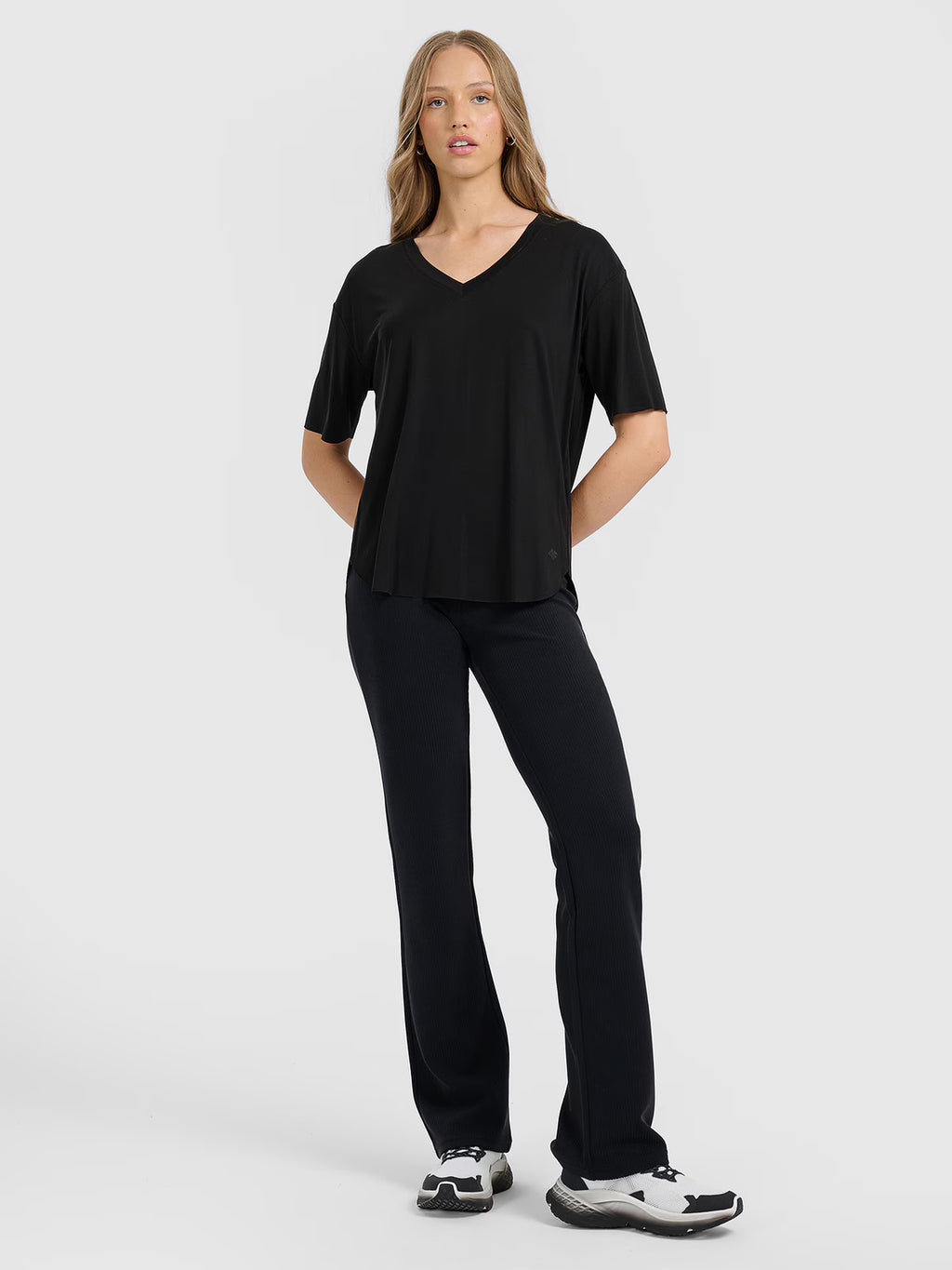 T-shirt oversize z modalem damski