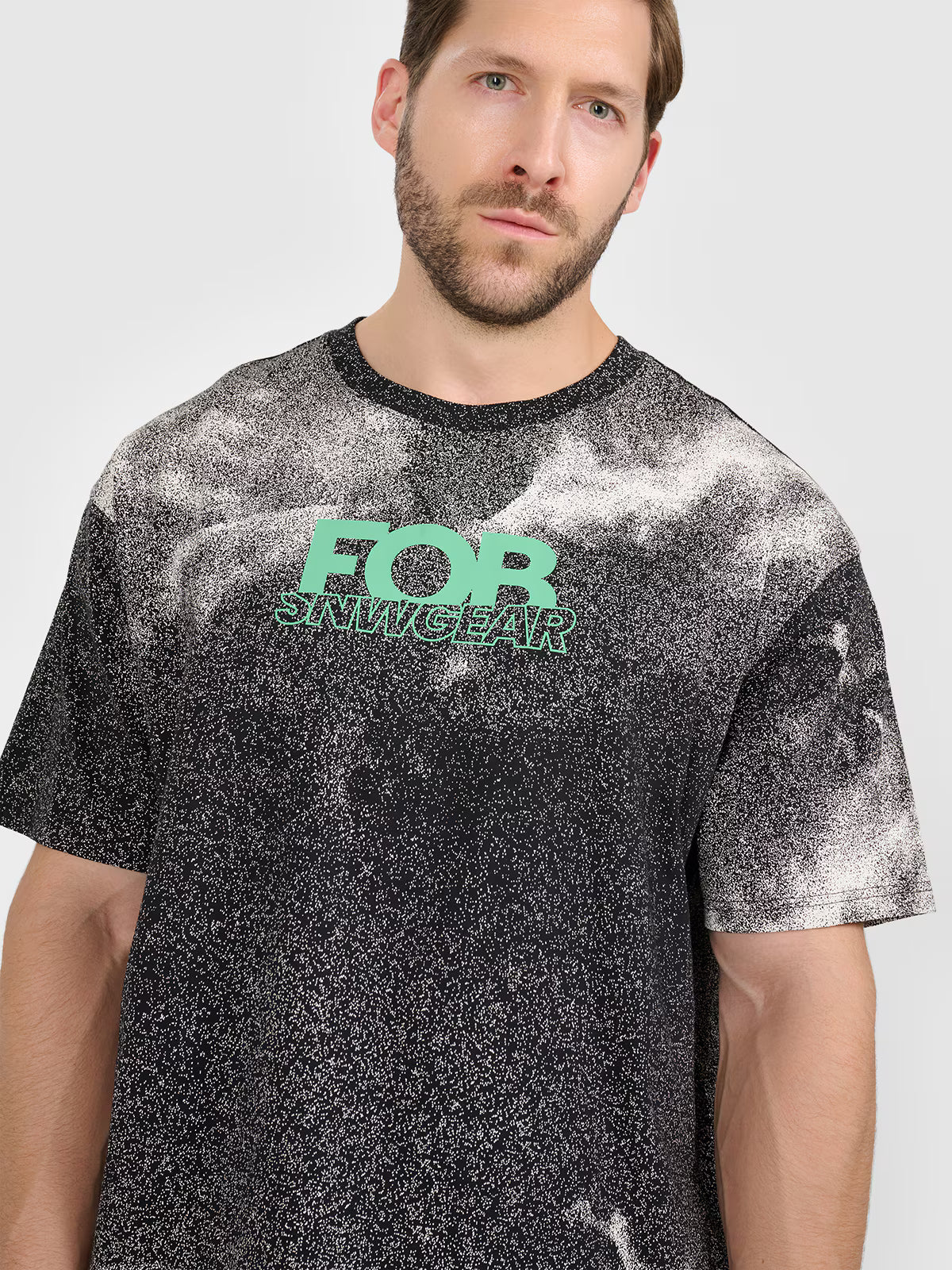 T-shirt loose z nadrukiem męski