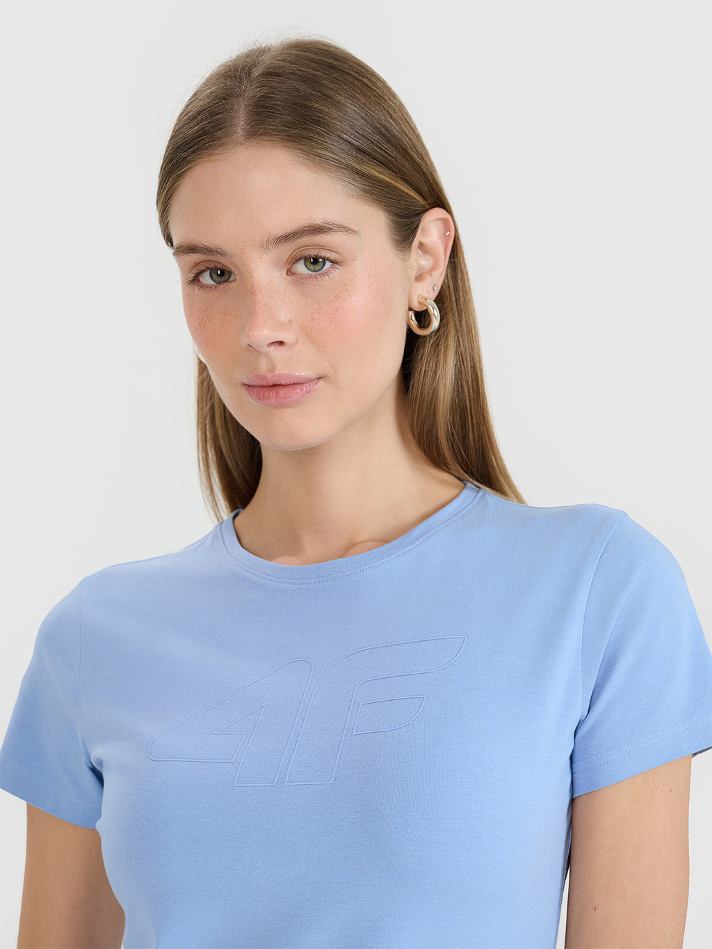 T-shirt slim z nadrukiem damski