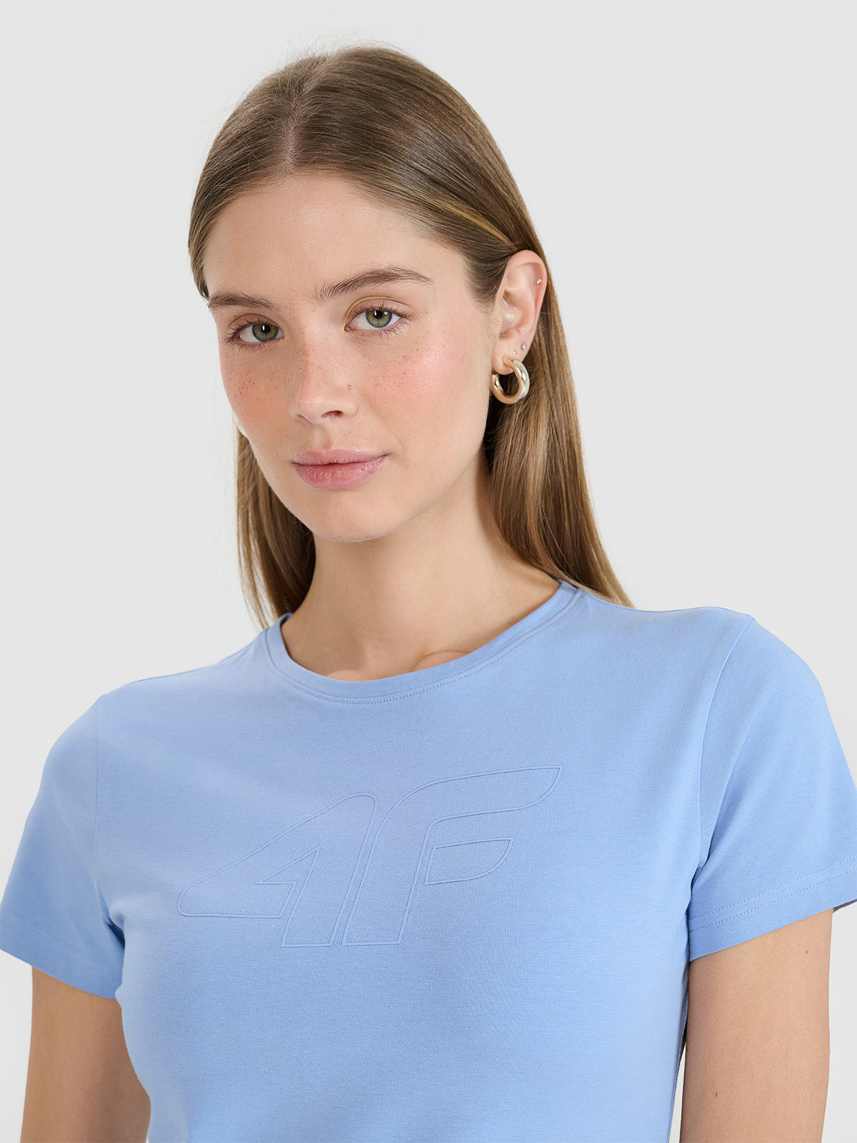 T-shirt slim z nadrukiem damski