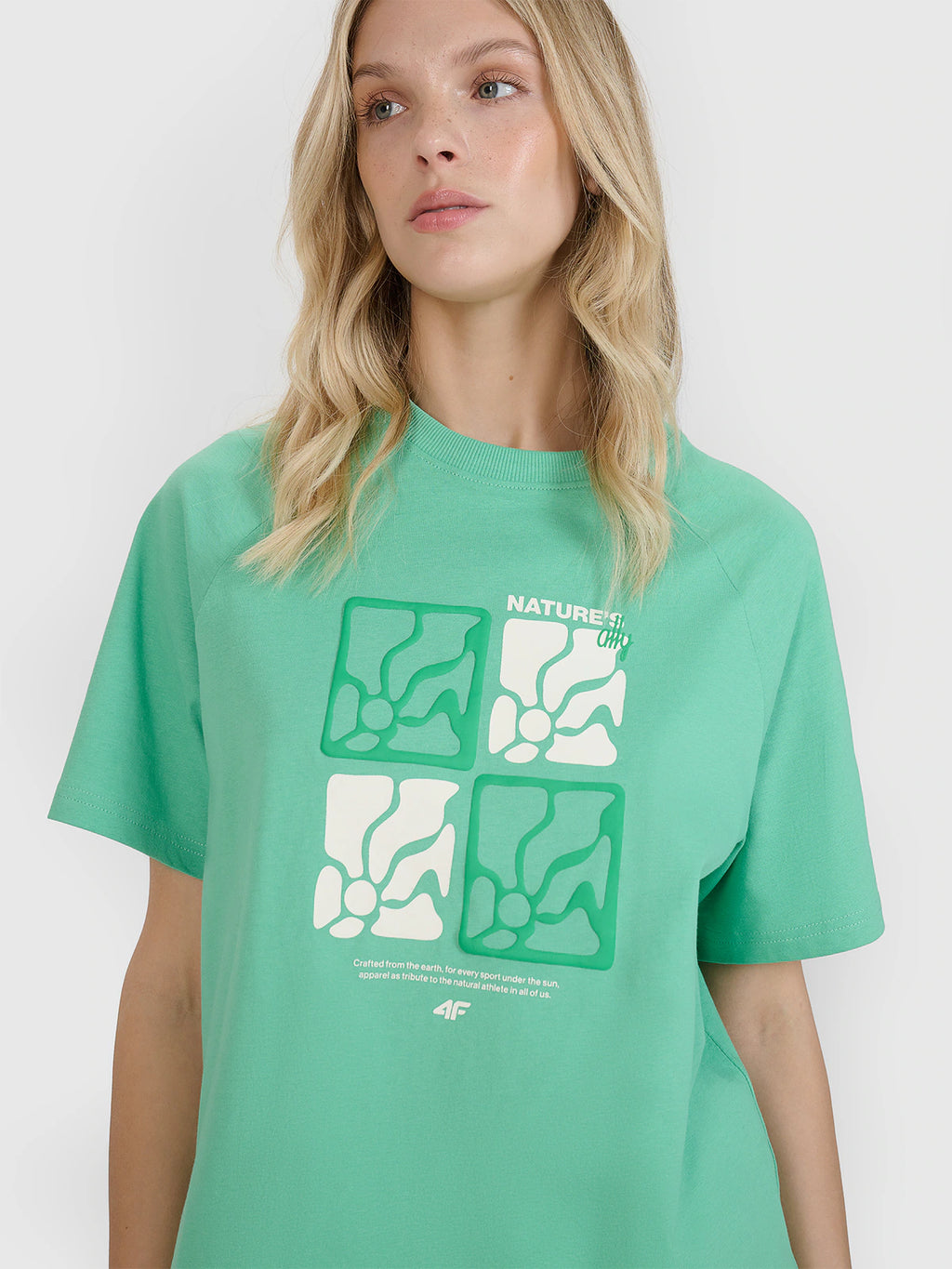 T-shirt oversize z nadrukiem damski