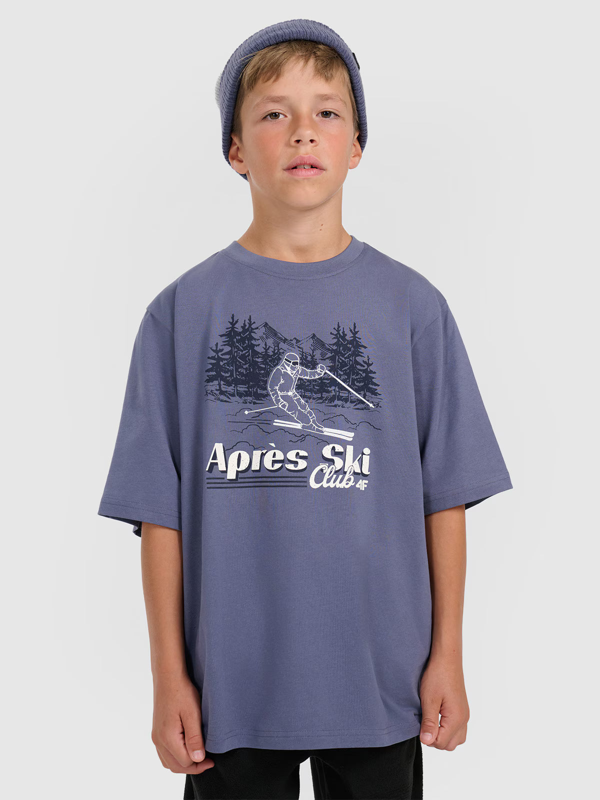 T-shirt loose z nadrukiem chłopięcy