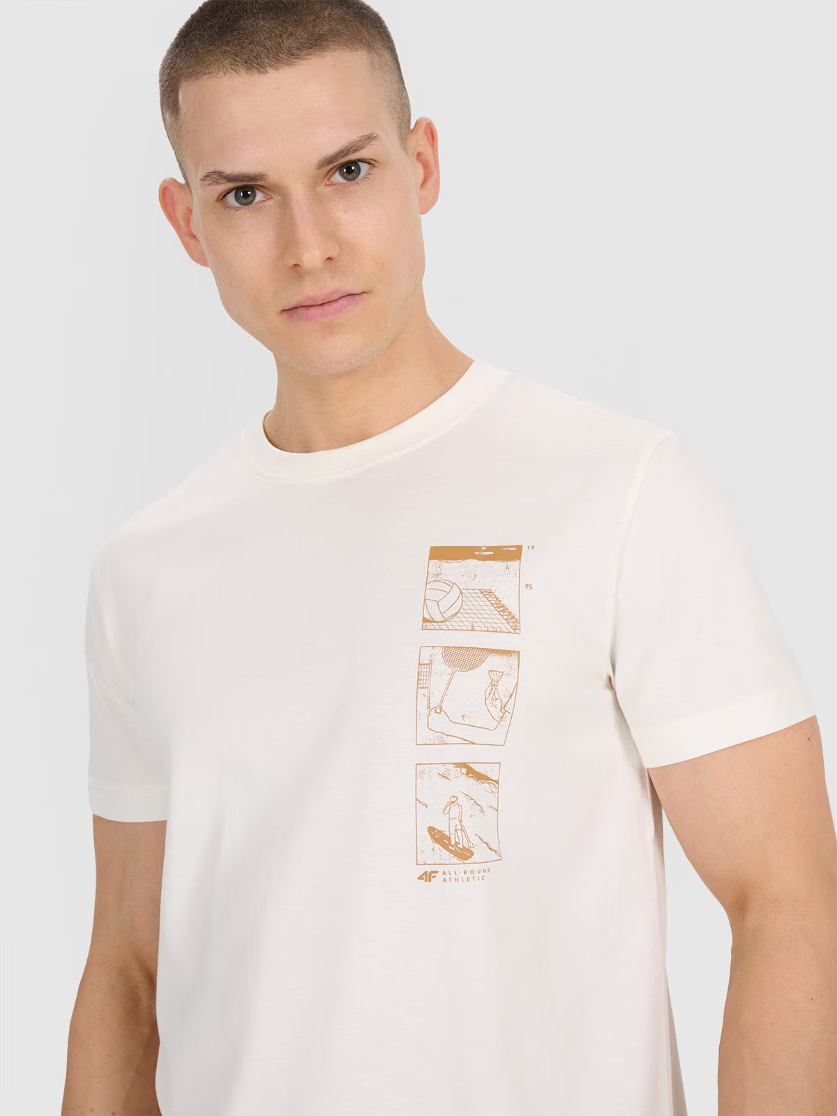 T-shirt regular z nadrukiem męski