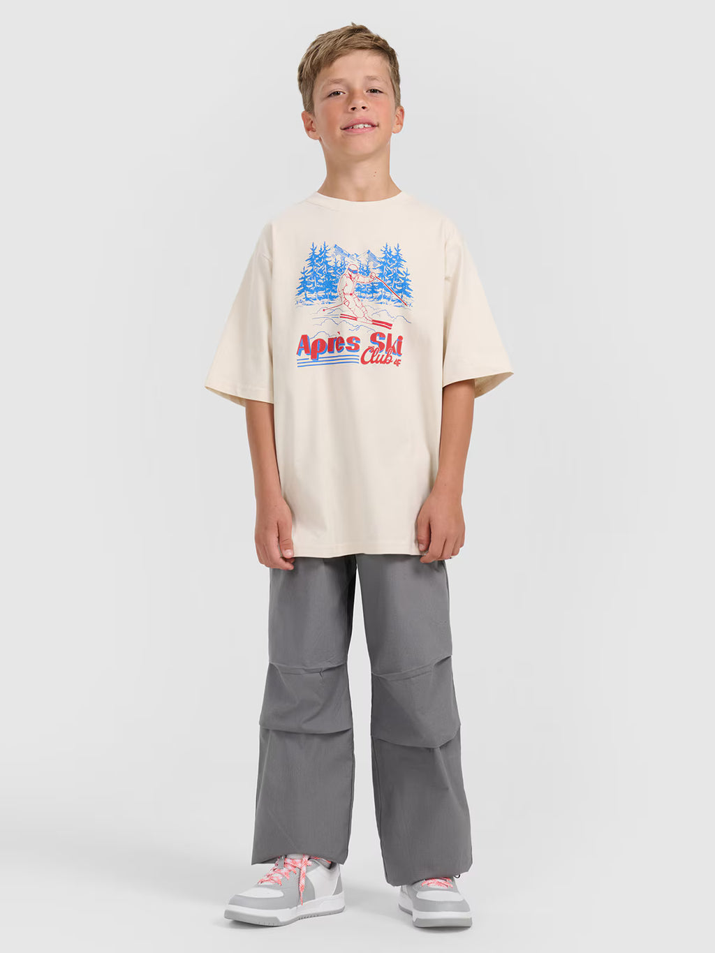 T-shirt loose z nadrukiem chłopięcy