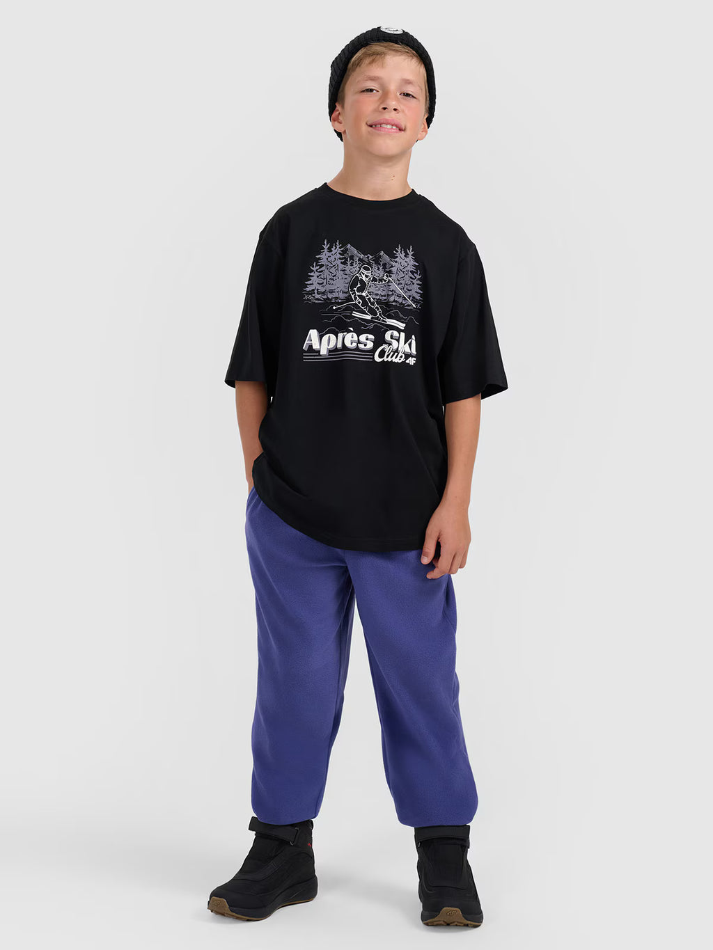 T-shirt loose z nadrukiem chłopięcy