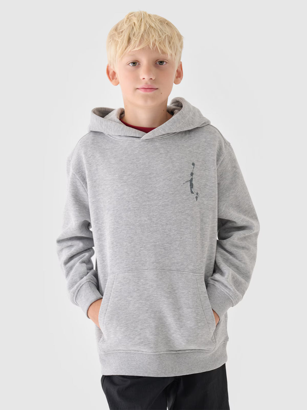 Bluza dresowa nierozpinana z kapturem chłopięca