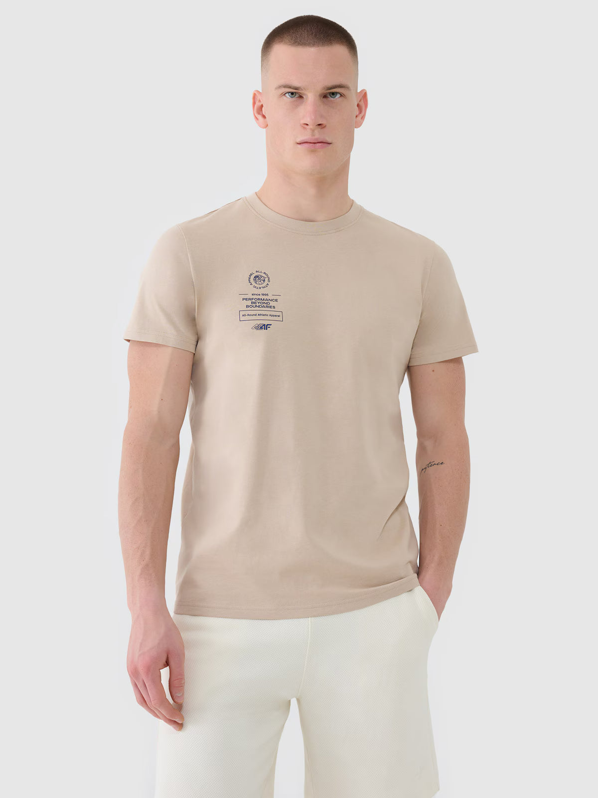 T-shirt regular z nadrukiem męski