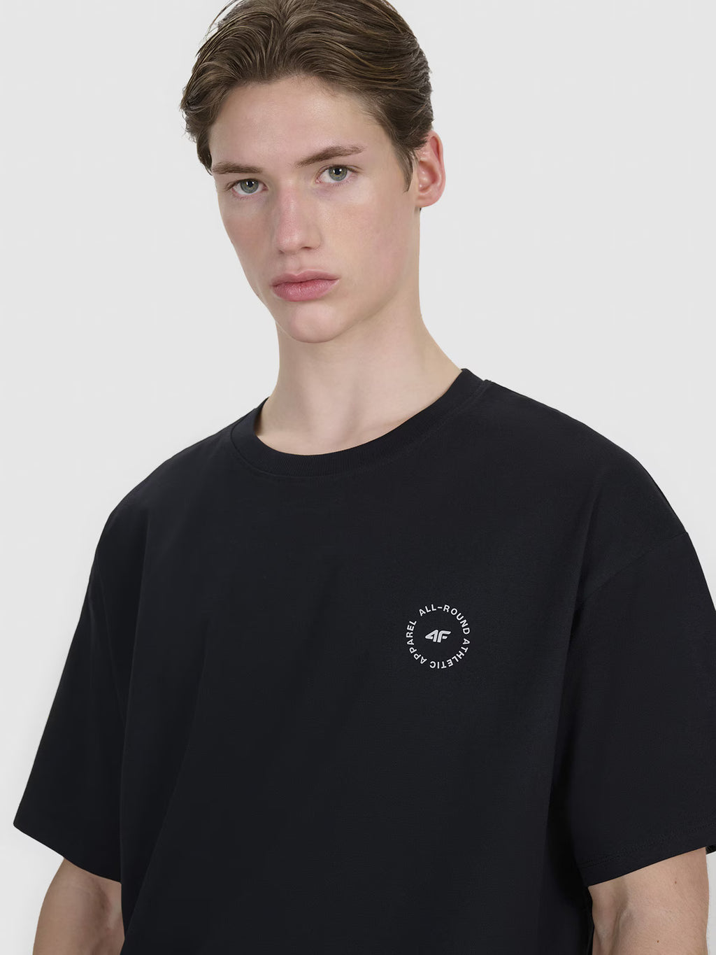 T-shirt oversize z nadrukiem męski