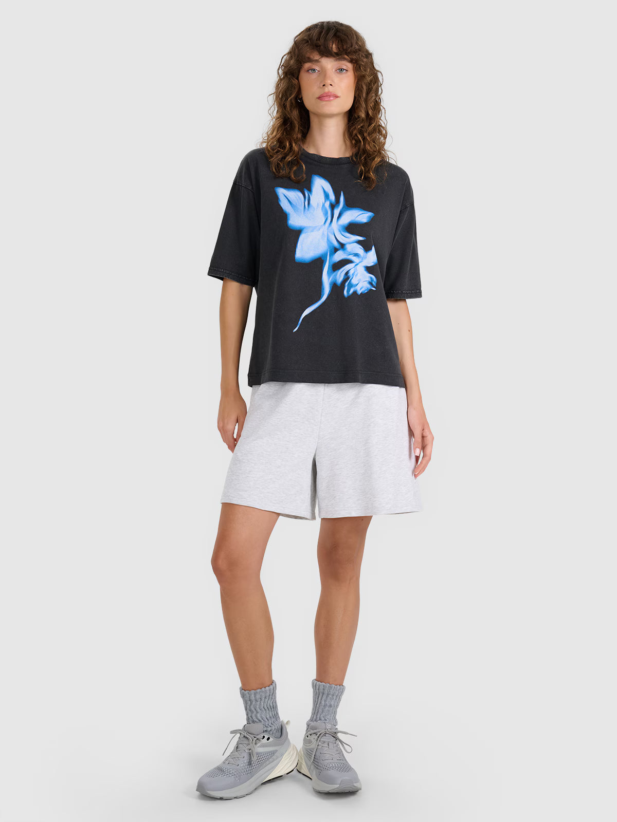 T-shirt oversize z nadrukiem damski
