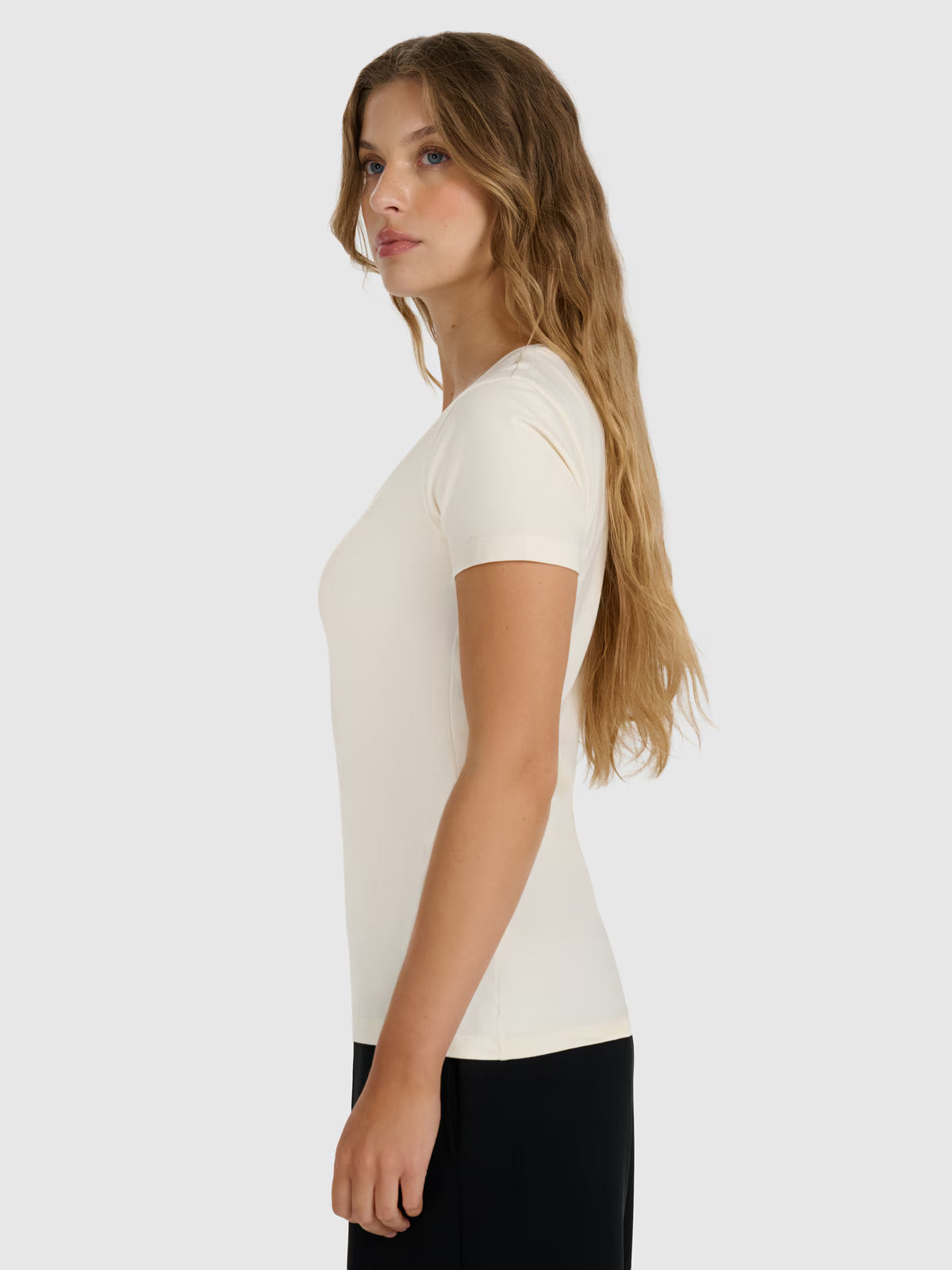 T-shirt slim gładki damski
