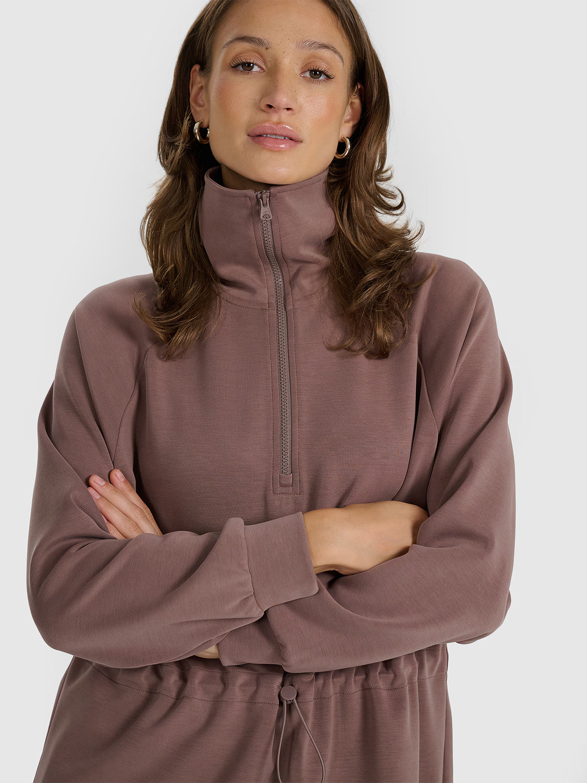 Bluza dresowa nierozpinana z modalem damska