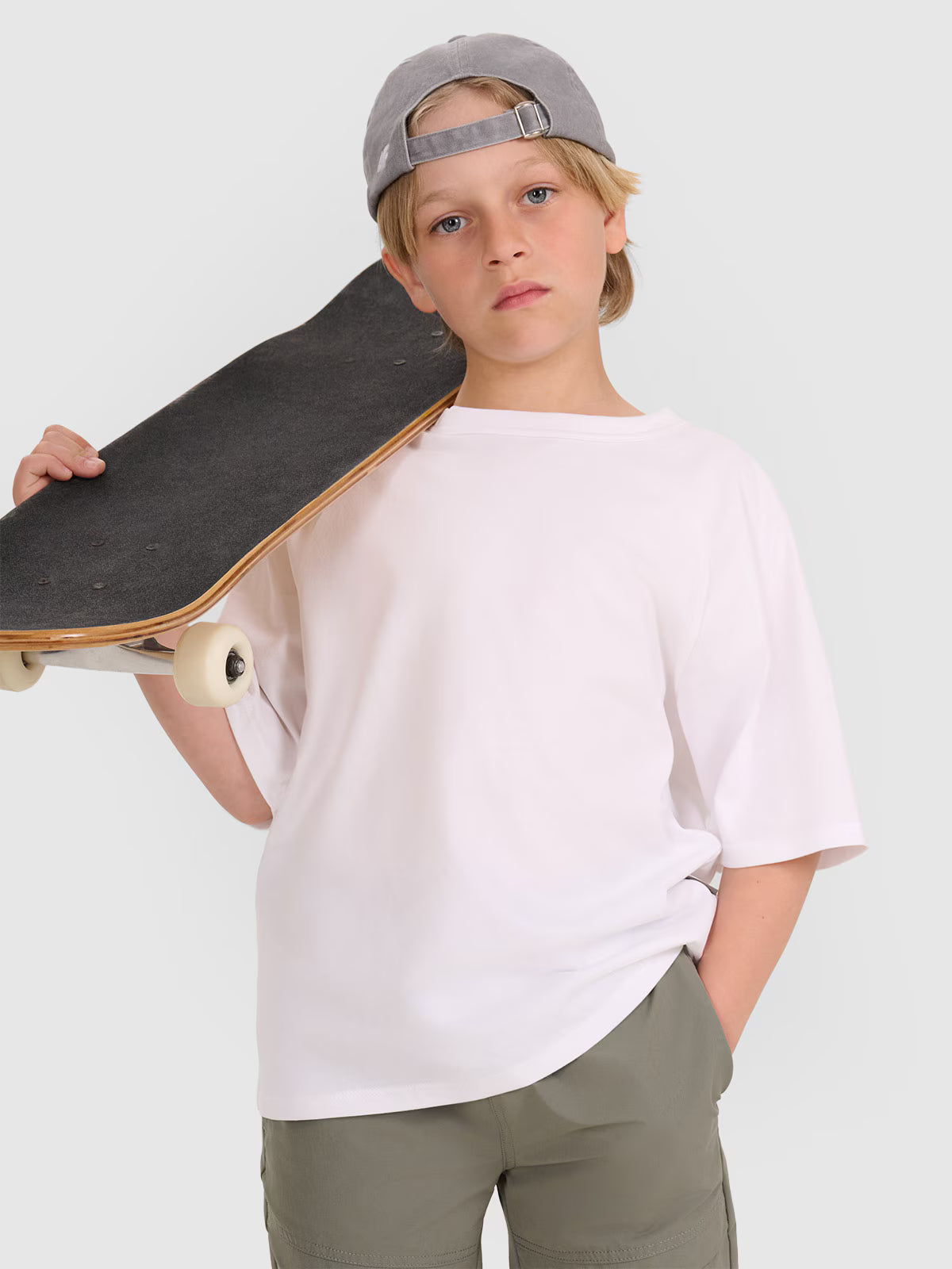 T-shirt oversize gładki chłopięcy