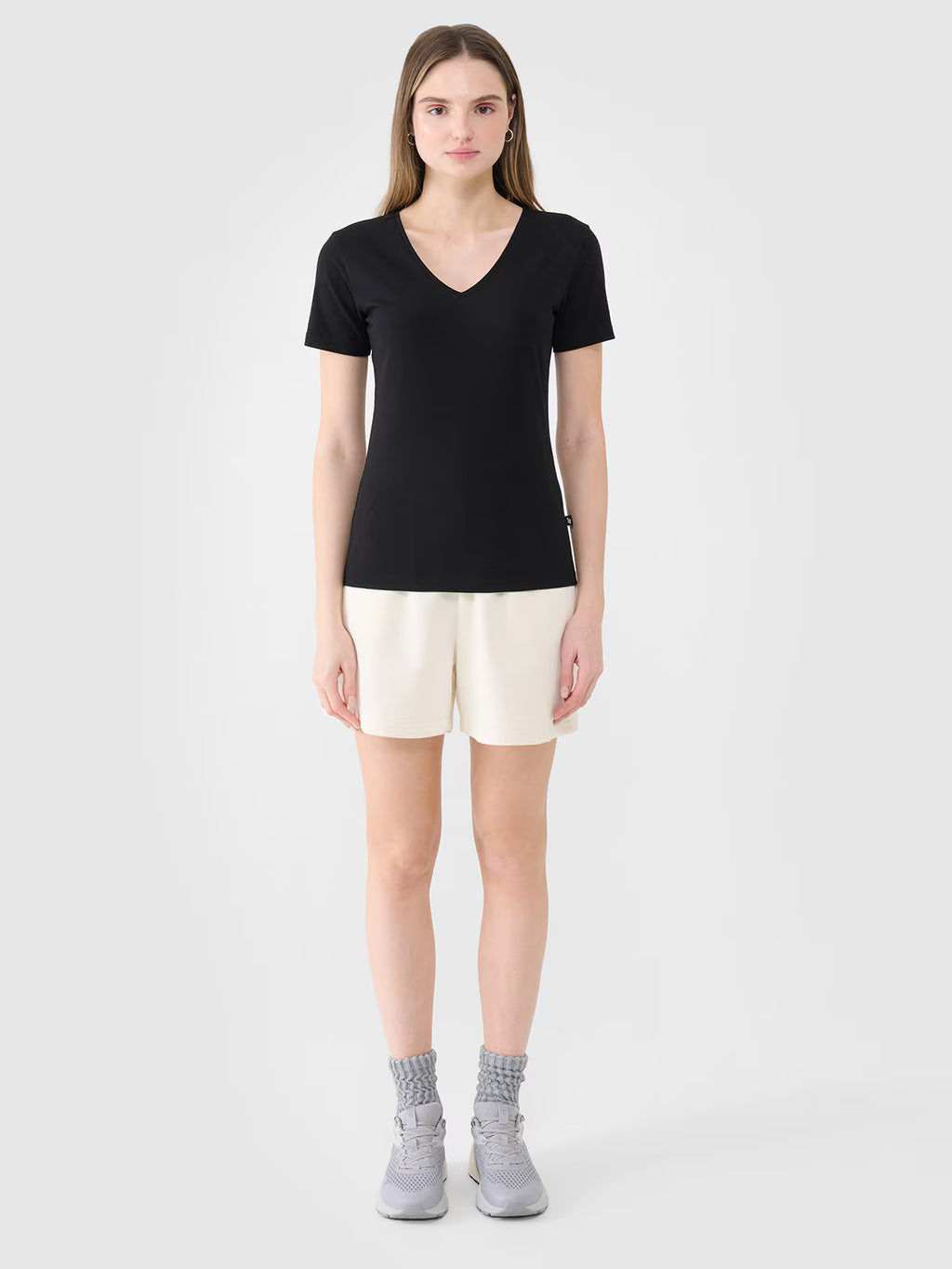 T-shirt slim gładki damski