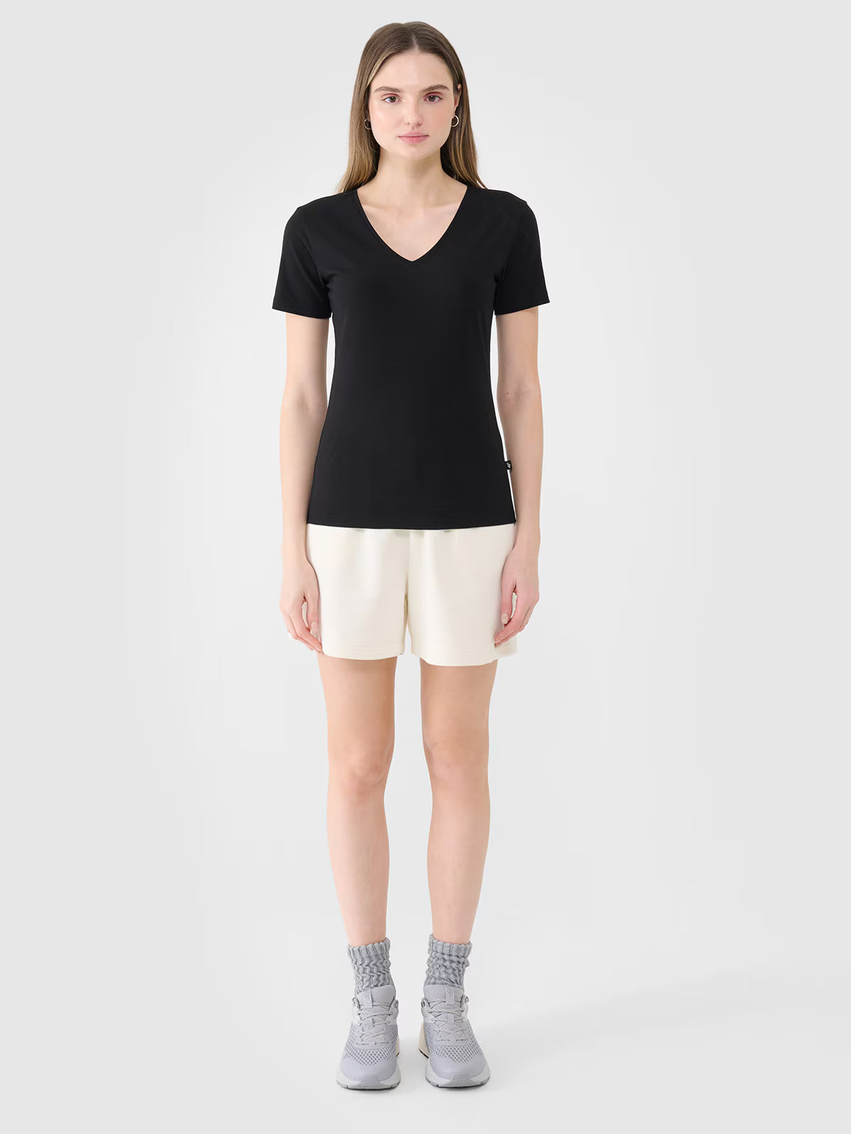 T-shirt slim gładki damski