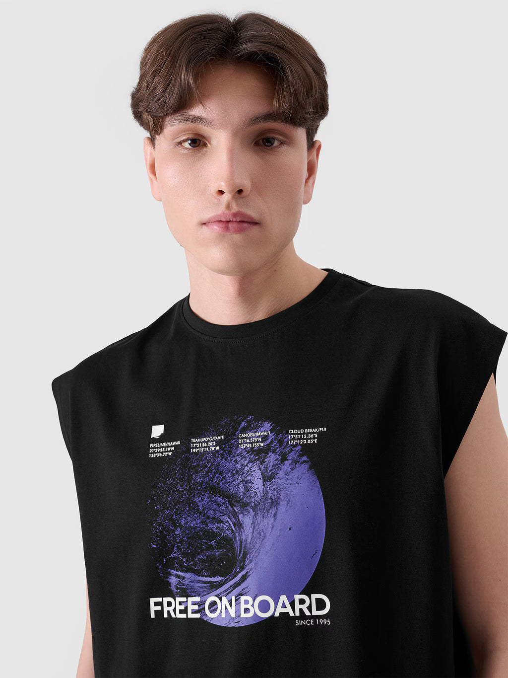 Tank top oversize z nadrukiem męski