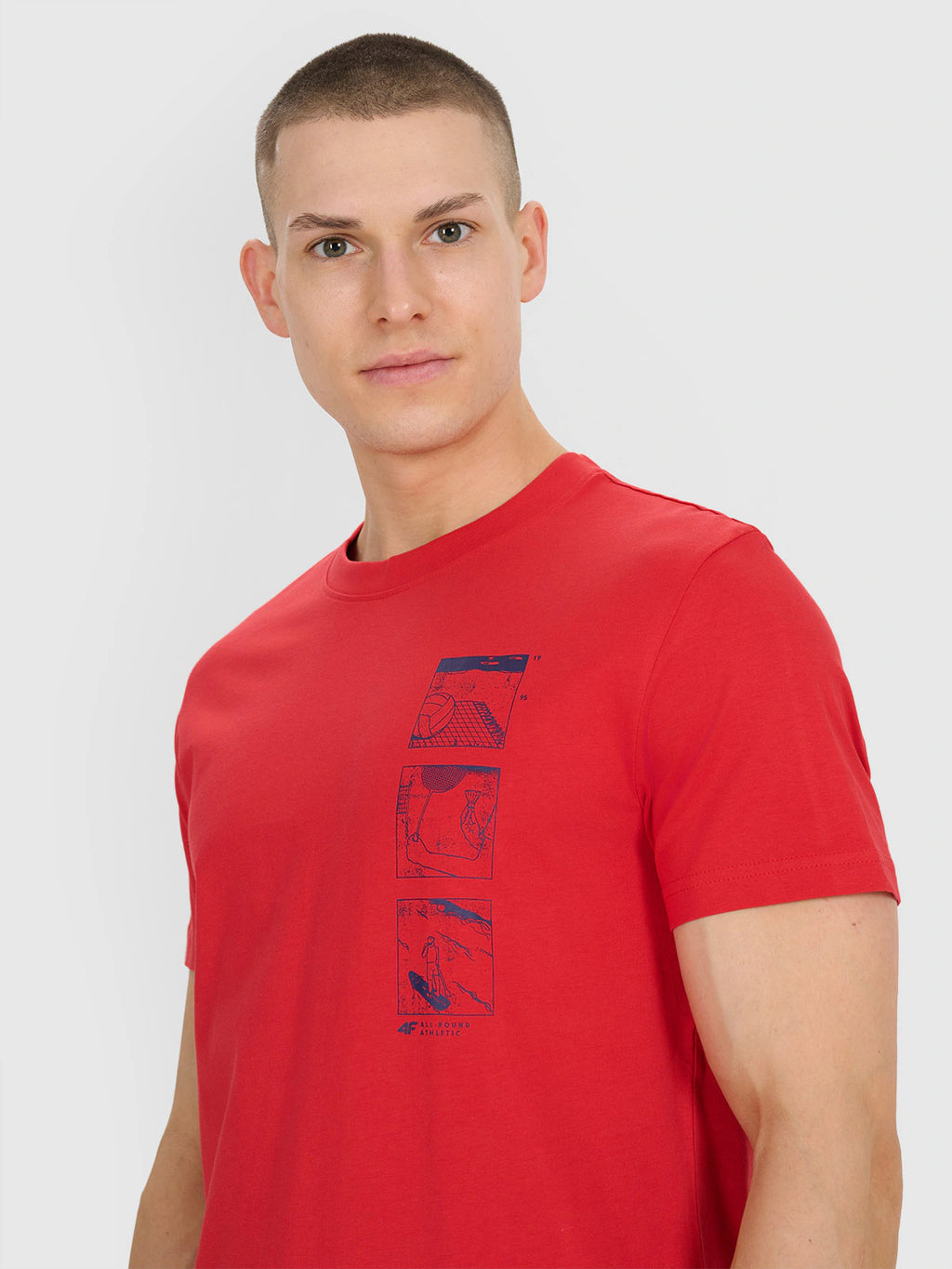 T-shirt regular z nadrukiem męski