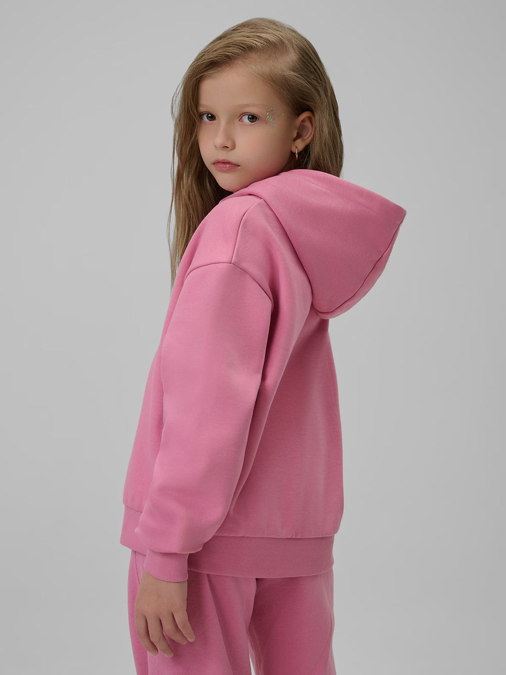 Bluza dresowa loose z kapturem dziewczęca