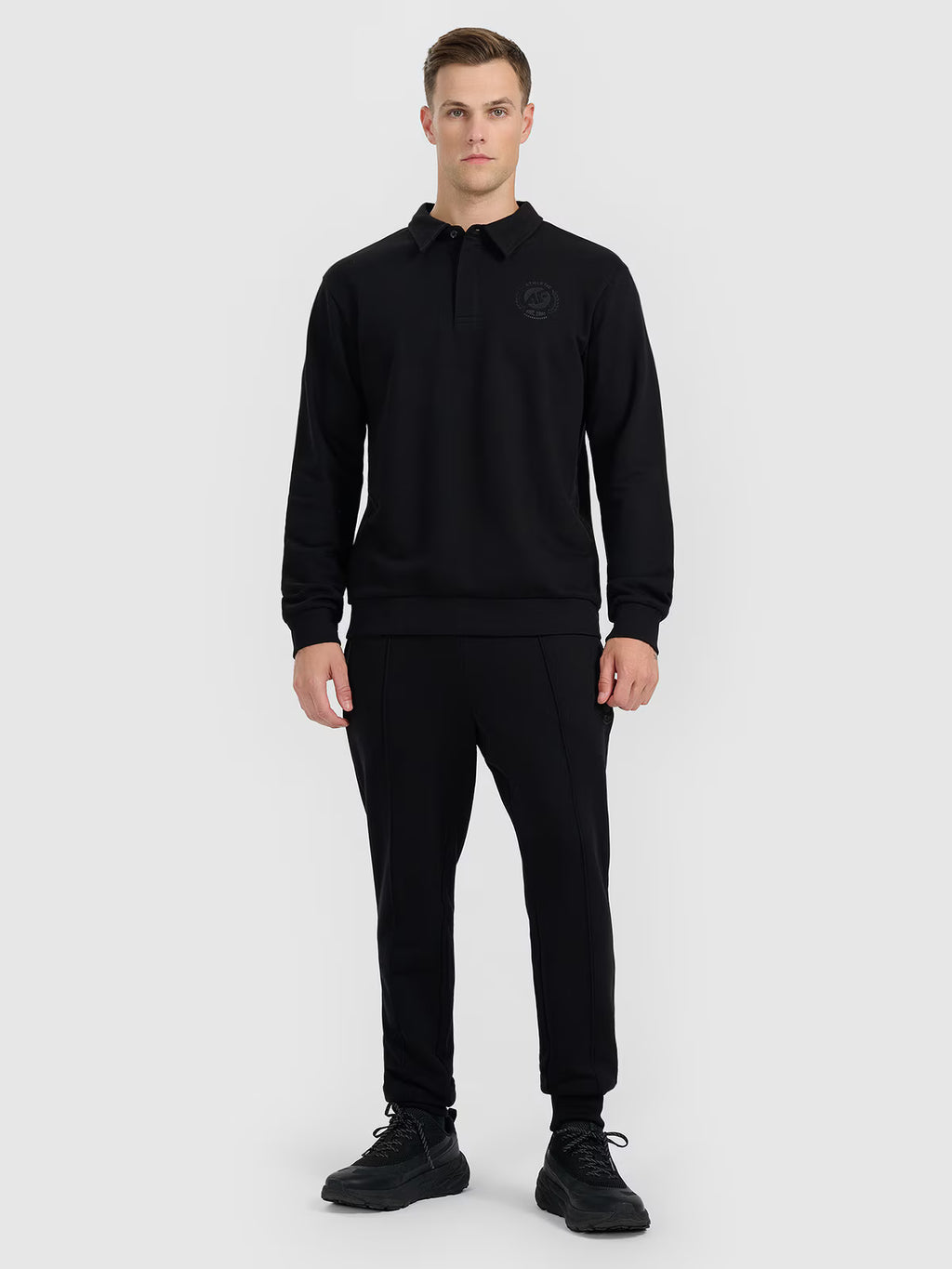 Bluza dresowa regular z kołnierzykiem męska