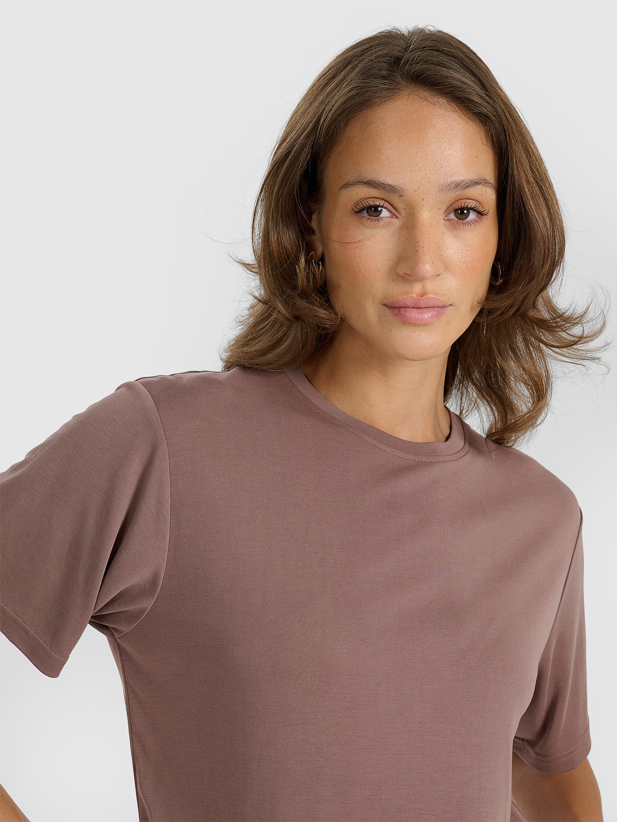 T-shirt oversize z modalem damski