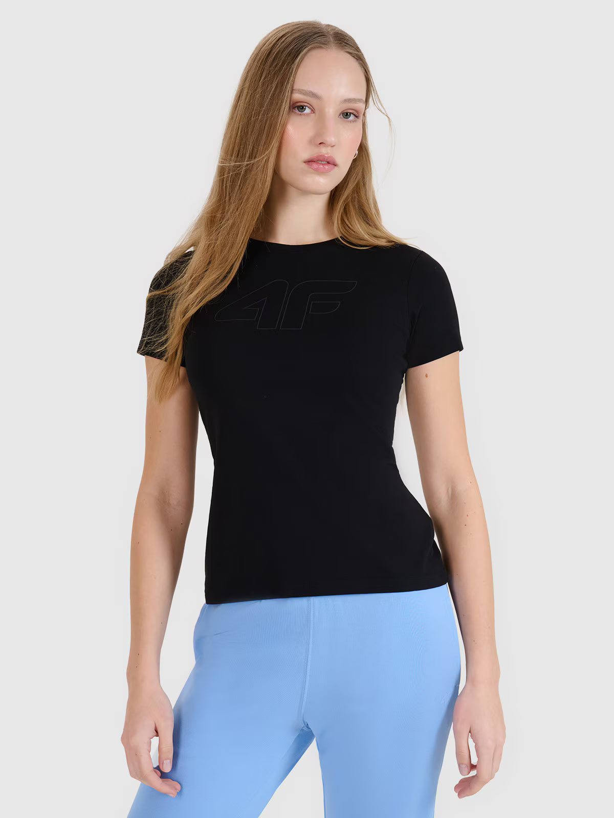 T-shirt slim z nadrukiem damski