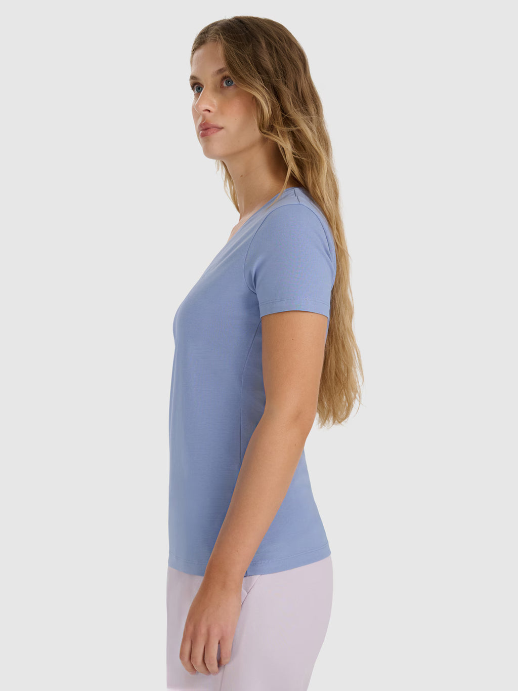 T-shirt slim gładki damski