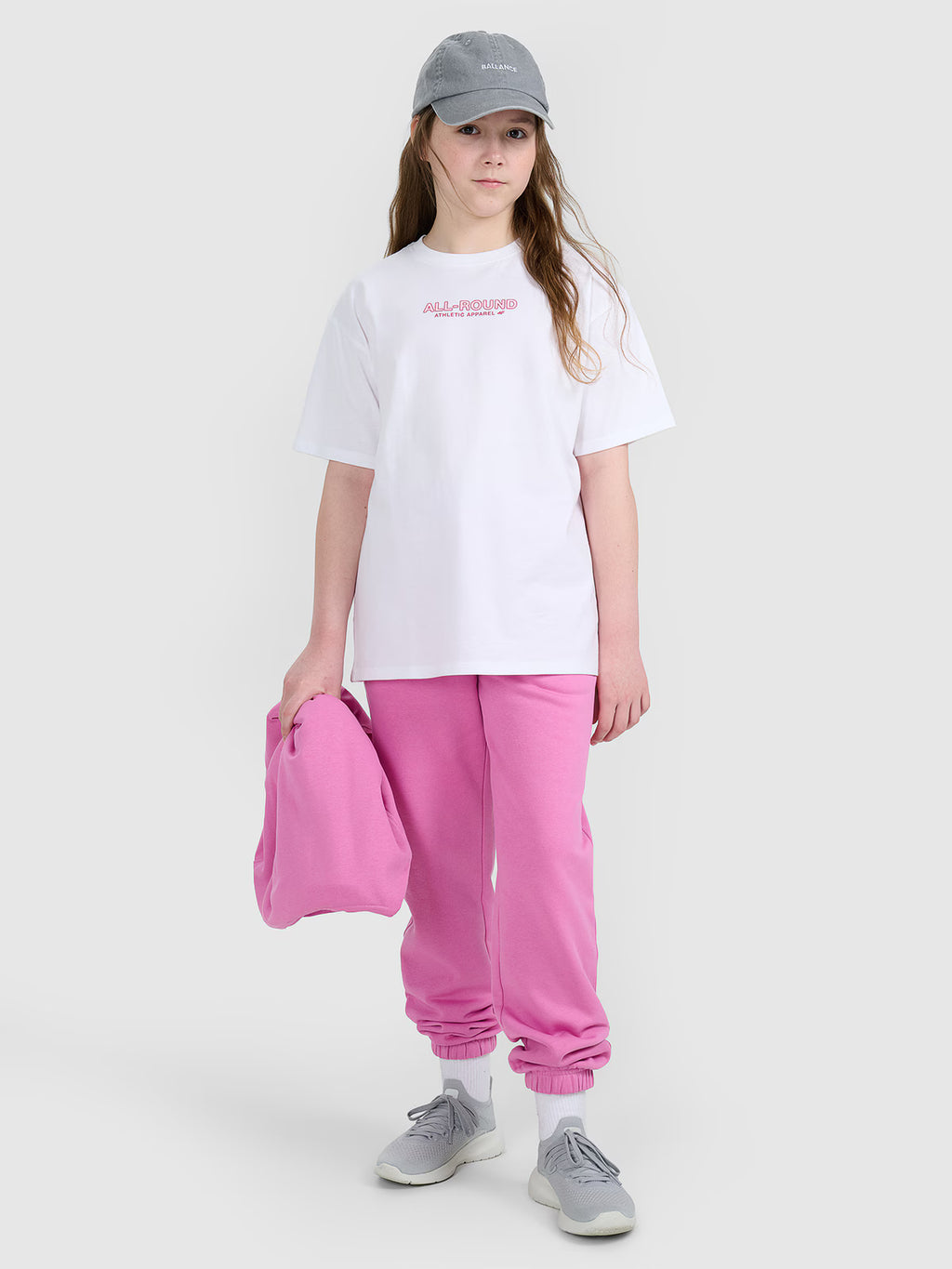T-shirt oversize z nadrukiem dziewczęcy