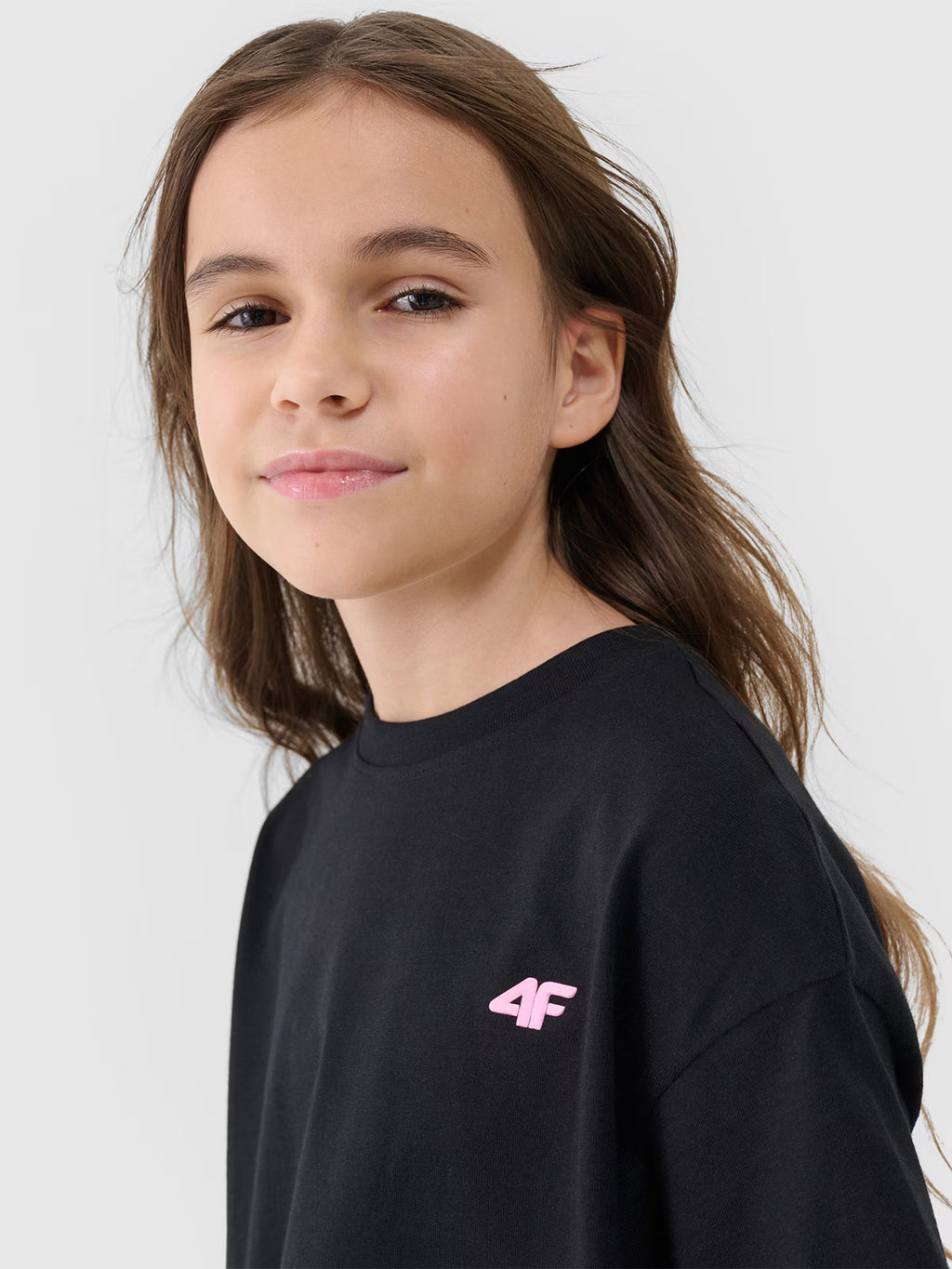 T-shirt oversize gładki dziewczęcy