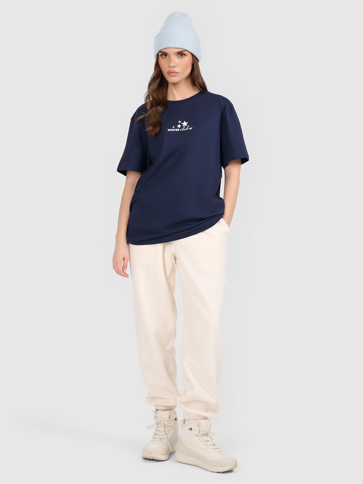 T-shirt oversize z nadrukiem damski