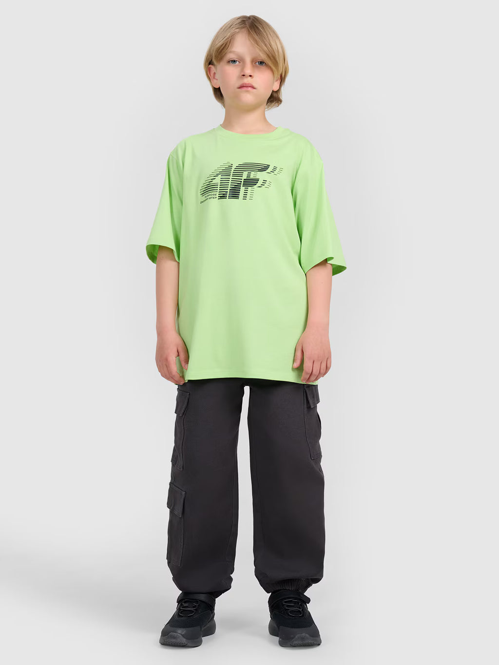 T-shirt oversize z nadrukiem chłopięcy