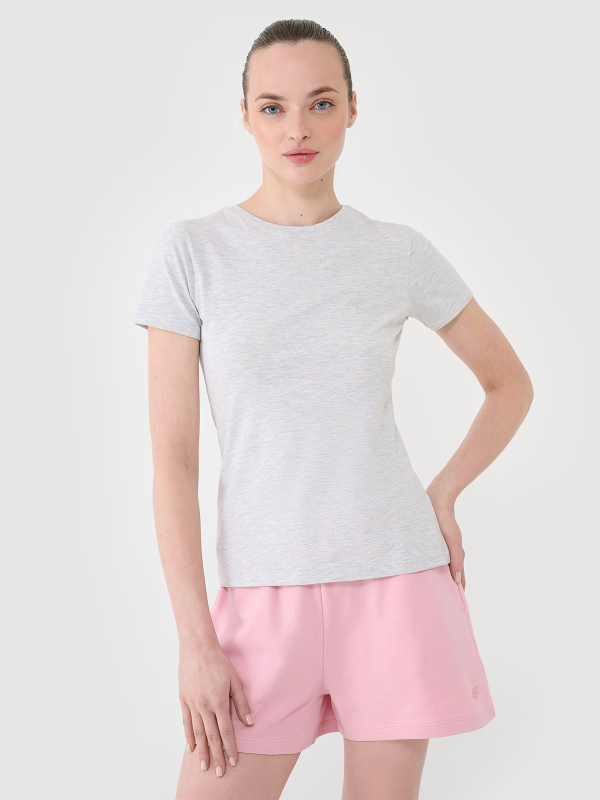 T-shirt slim gładki damski