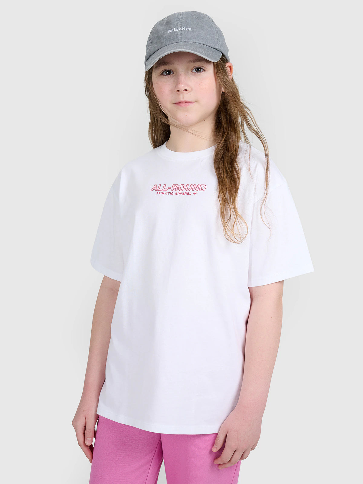 T-shirt oversize z nadrukiem dziewczęcy