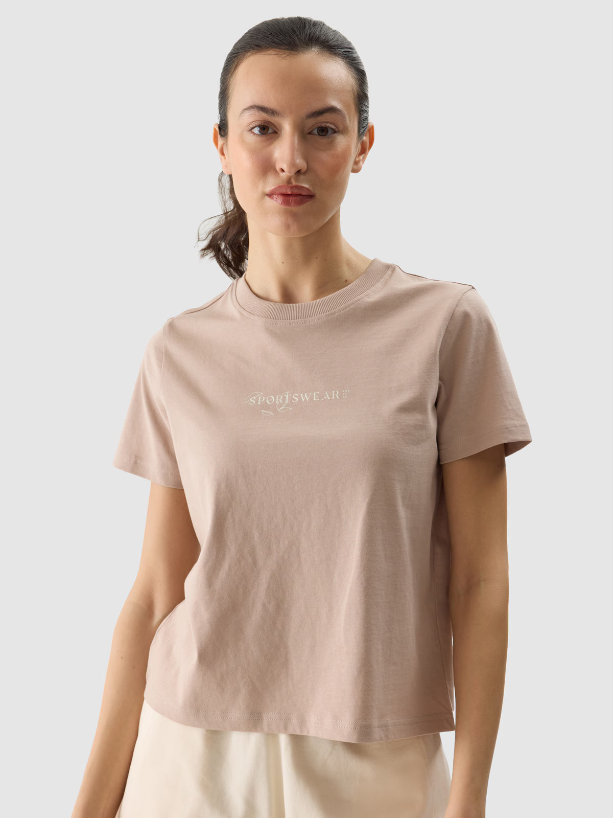 T-shirt regular z nadrukiem damski