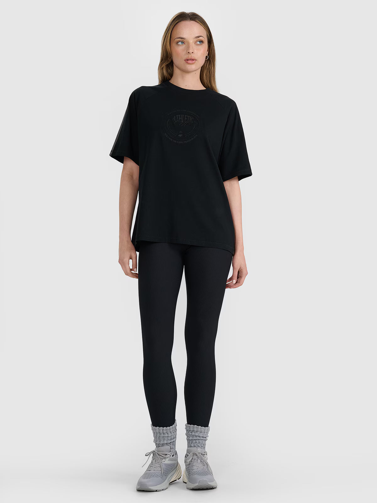 T-shirt oversize z nadrukiem damski