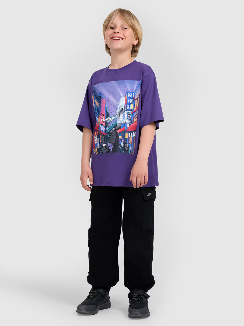 T-shirt oversize z nadrukiem chłopięcy