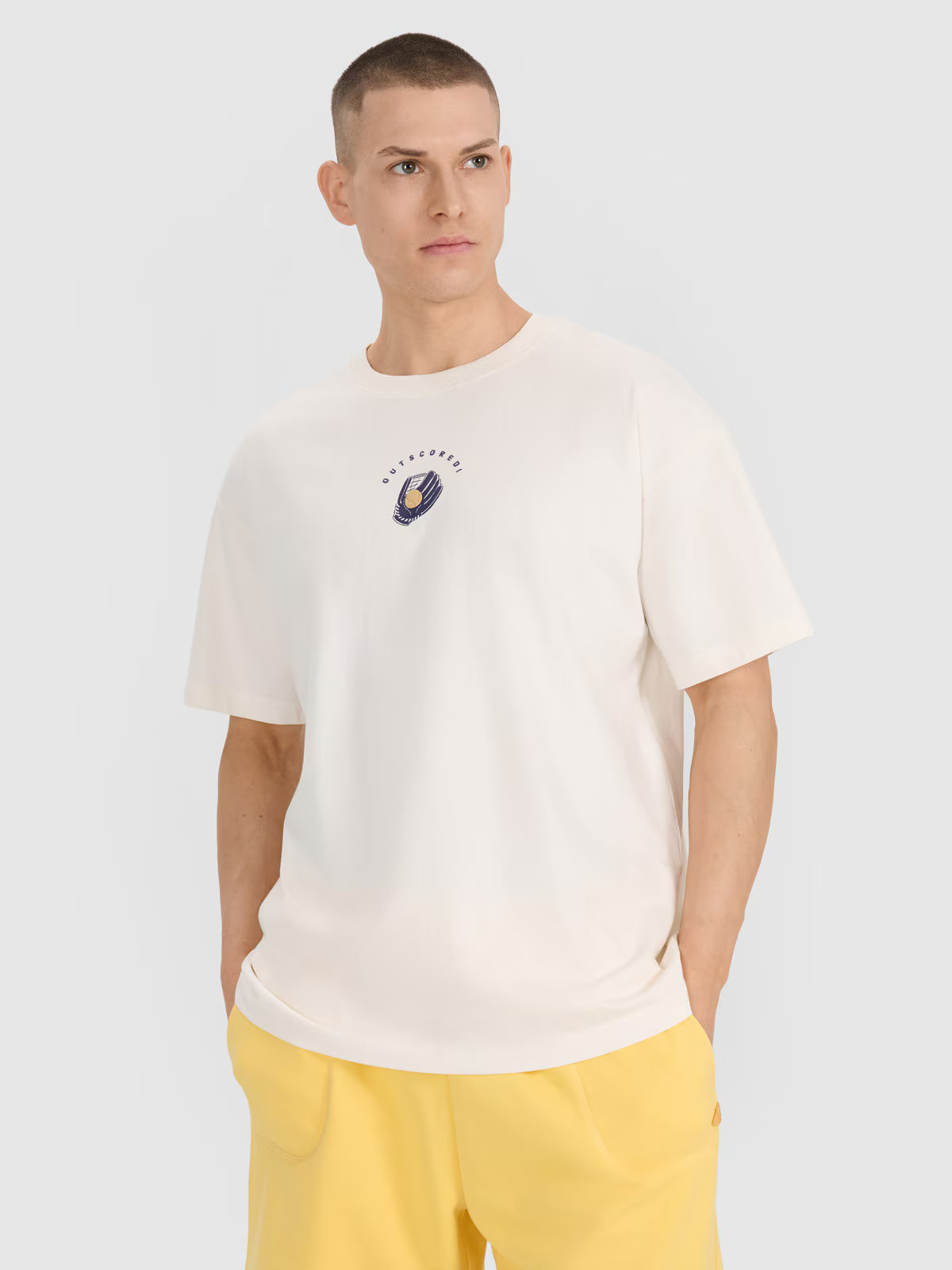 T-shirt oversize z nadrukiem męski