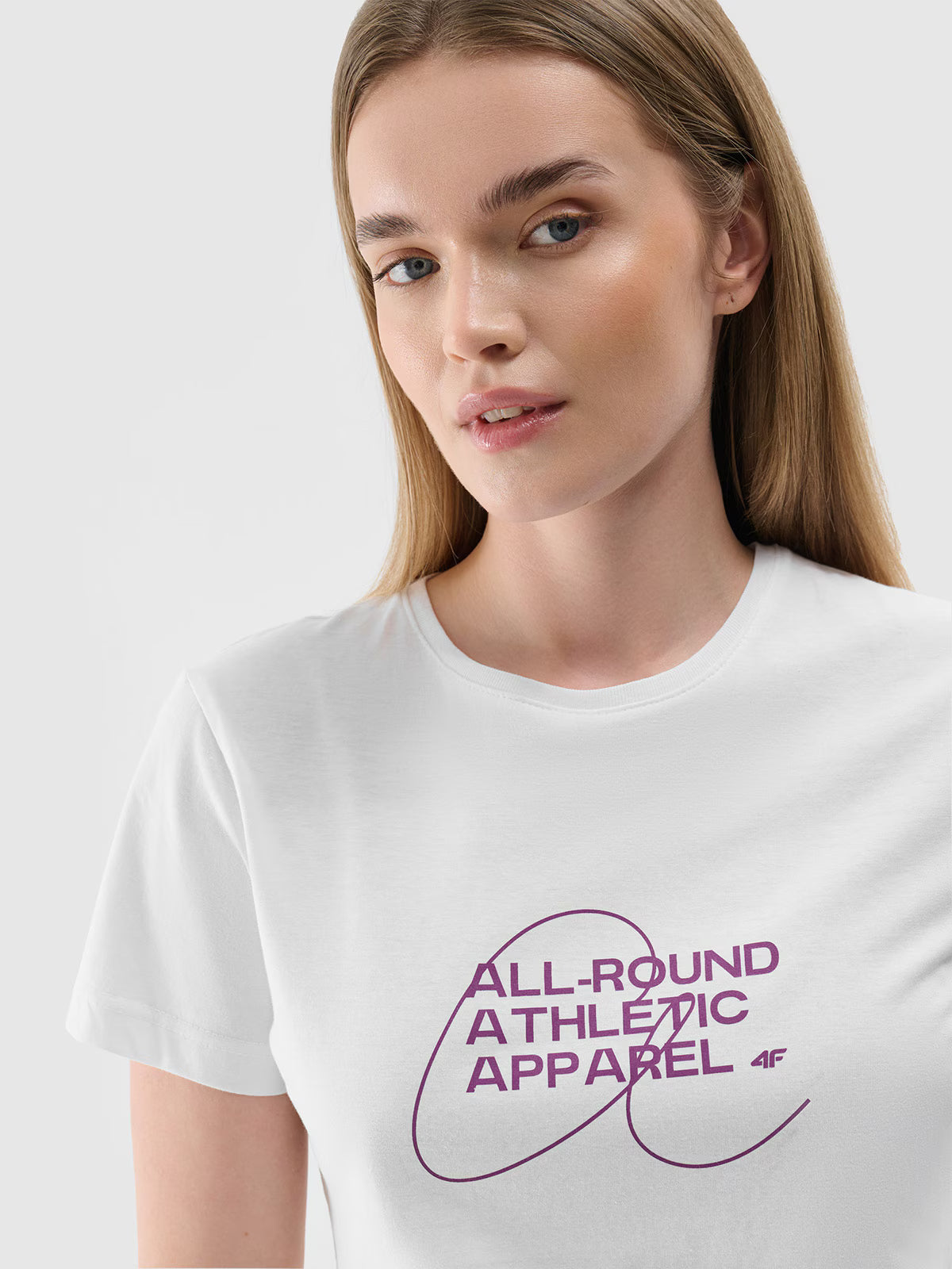 T-shirt slim z nadrukiem damski