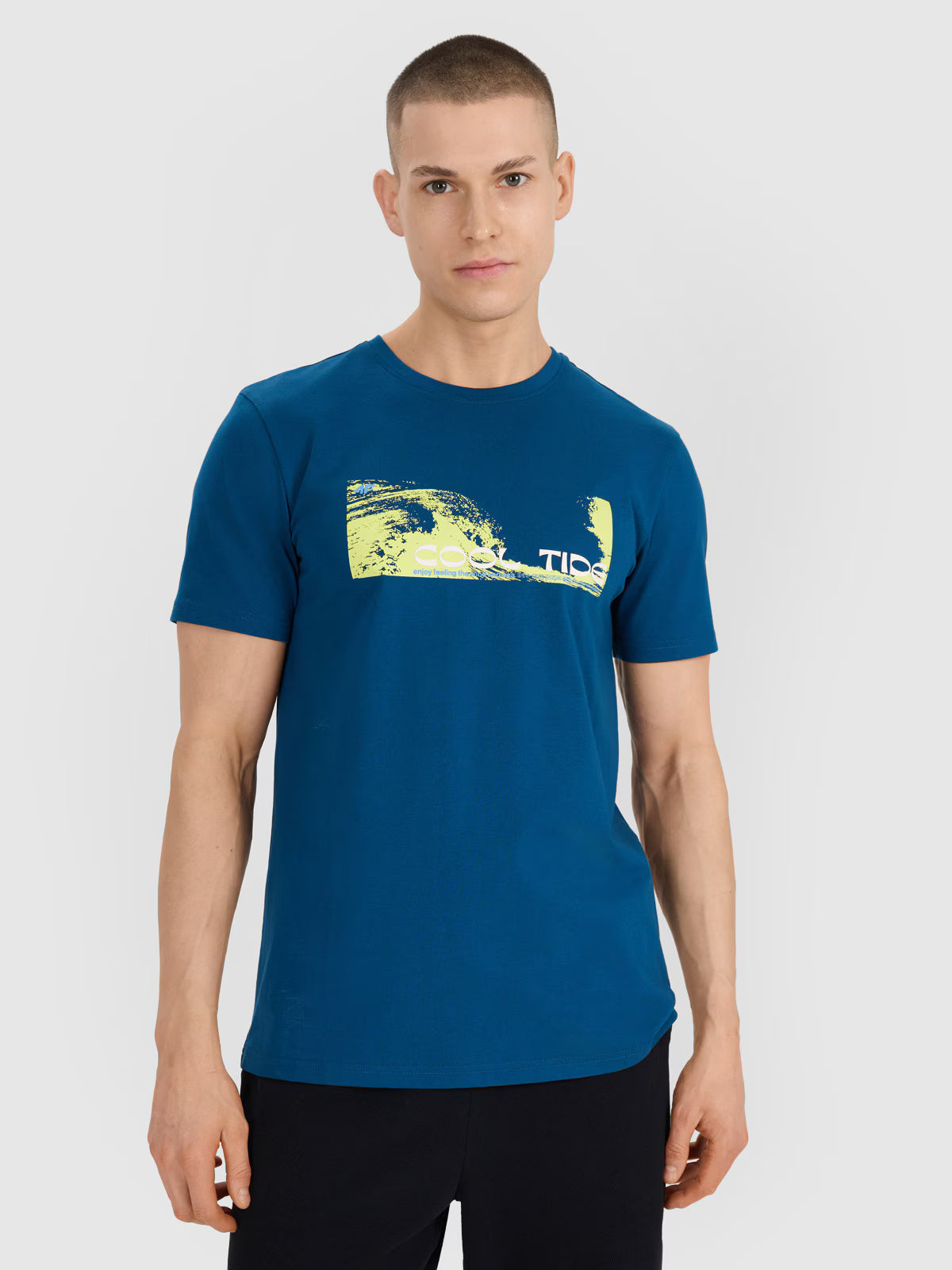 T-shirt regular z nadrukiem męski