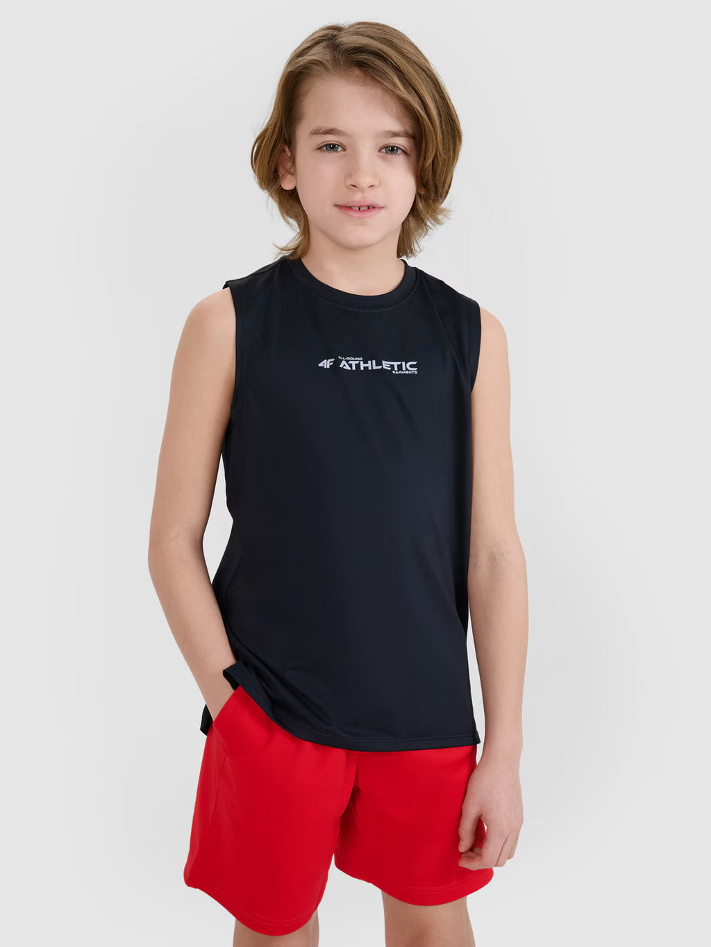 Tank top sportowy szybkoschnący chłopięcy
