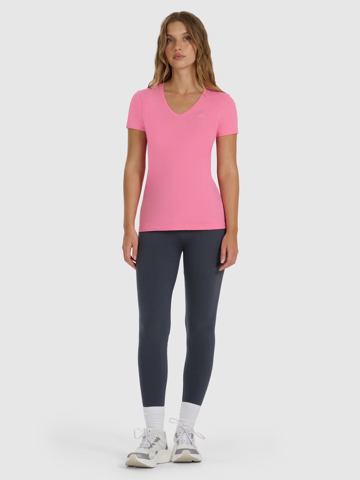 T-shirt slim gładki damski