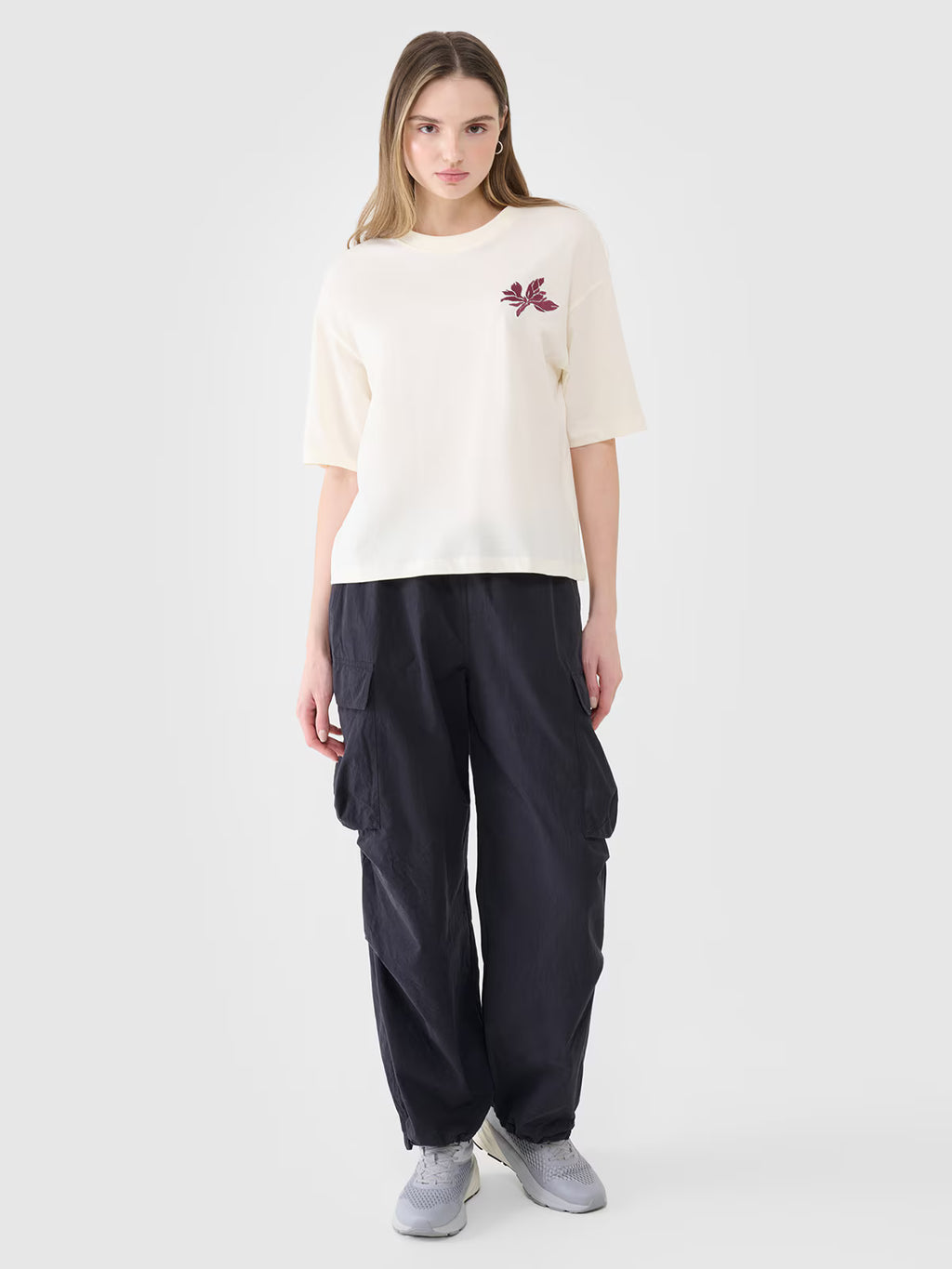 T-shirt oversize z nadrukiem damski