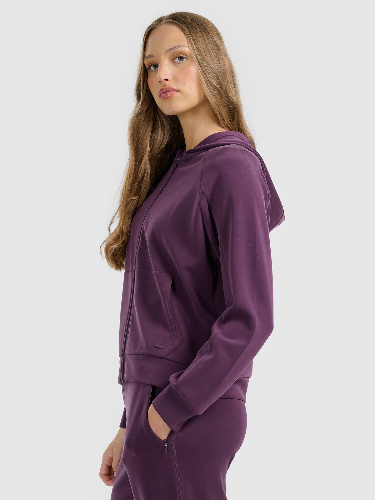 Bluza dresowa rozpinana z modalem damska