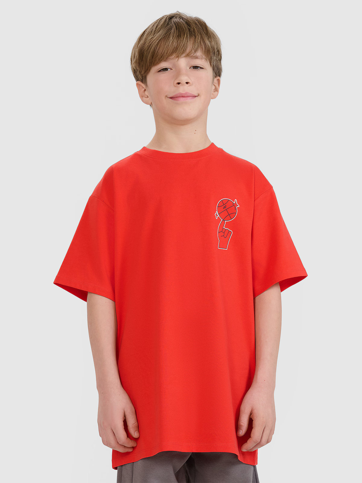 T-shirt oversize z nadrukiem chłopięcy