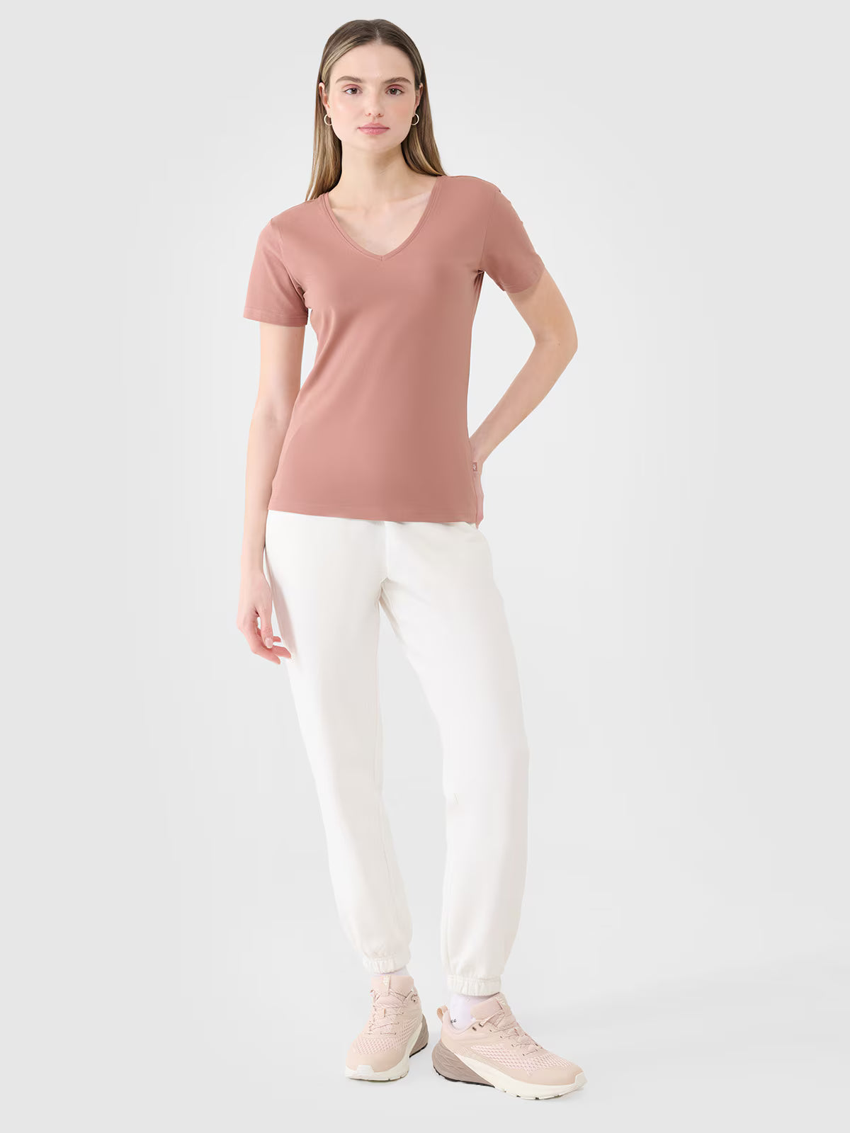 T-shirt slim gładki damski