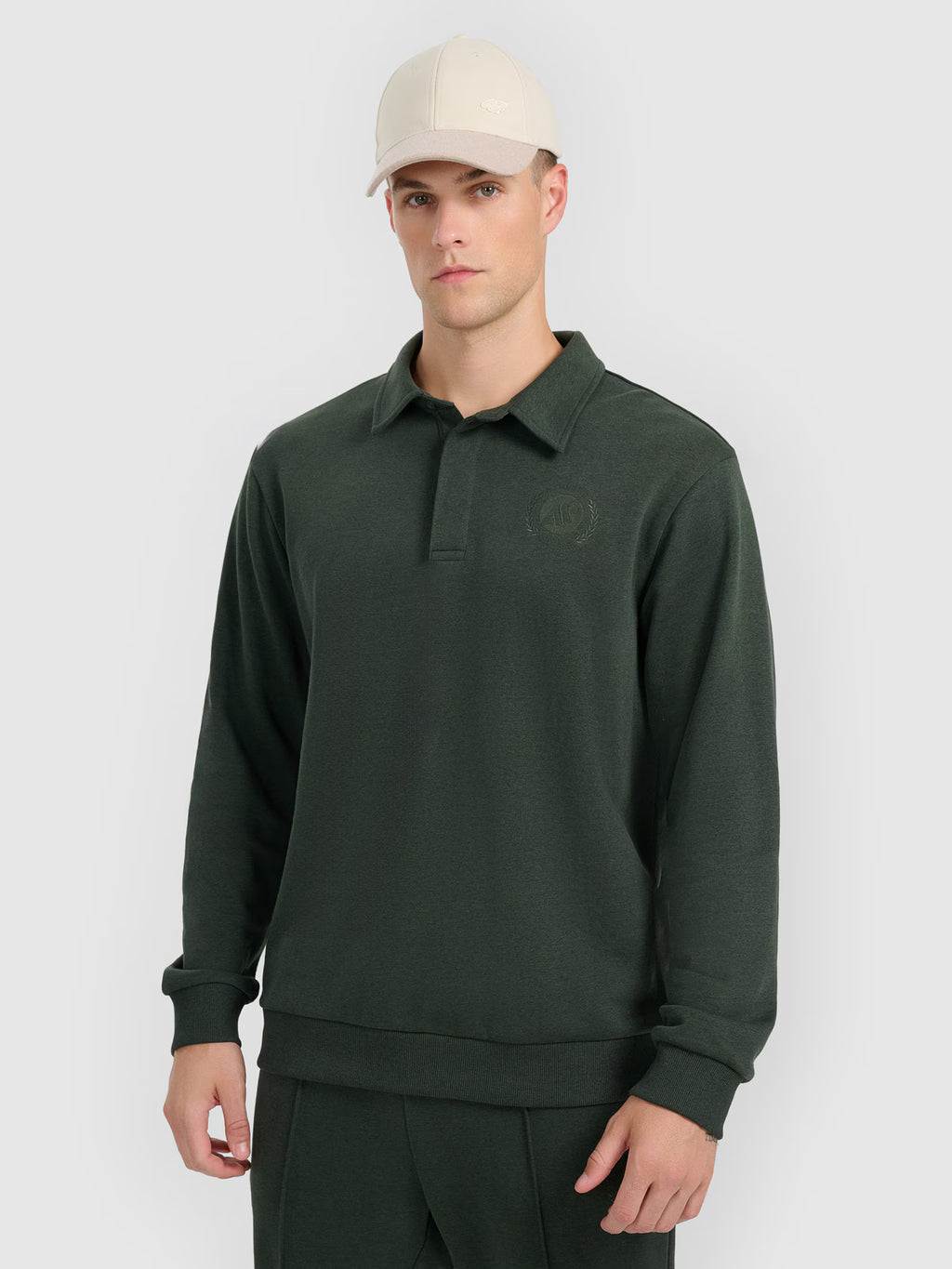 Bluza dresowa regular z kołnierzykiem męska