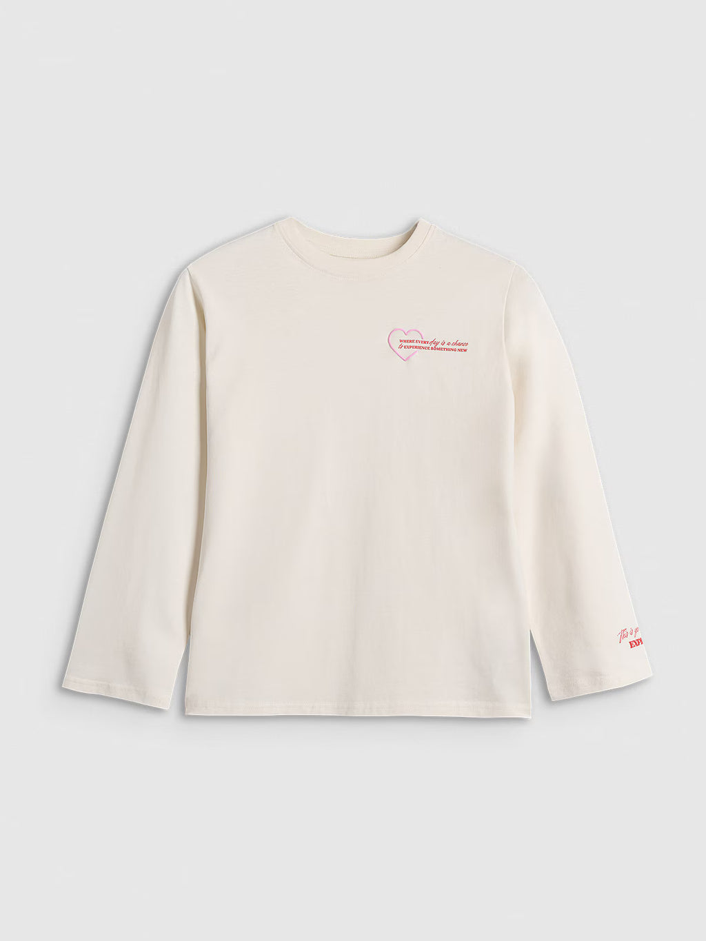 Longsleeve oversize z nadrukiem dziewczęcy