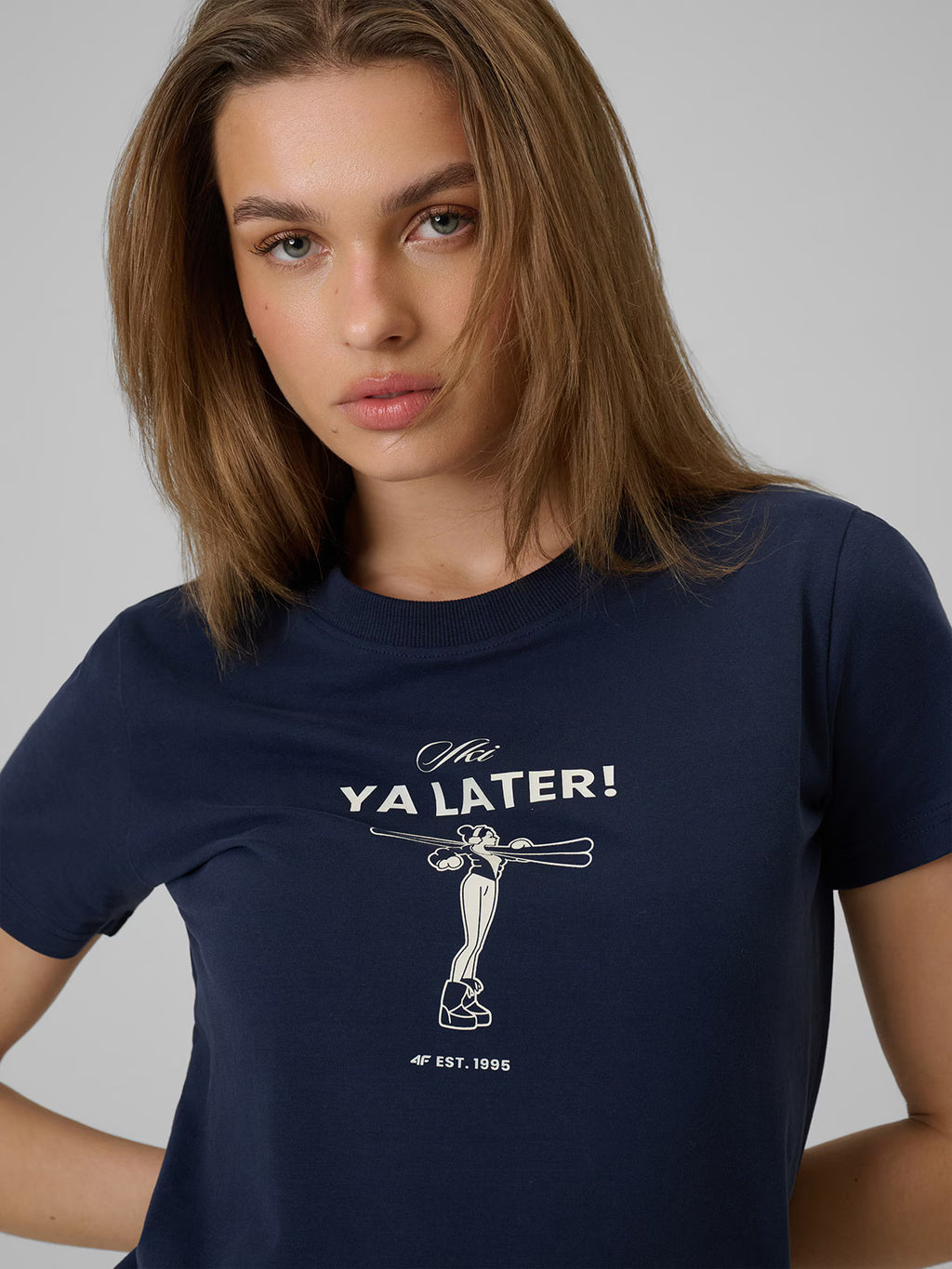 T-shirt regular z nadrukiem damski