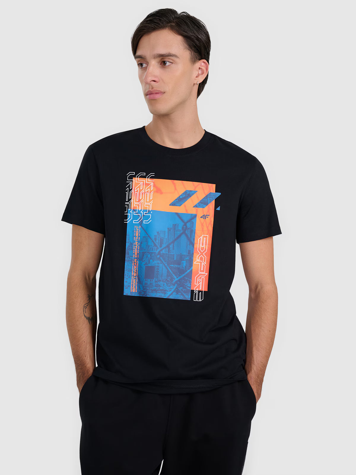 T-shirt regular z nadrukiem męski